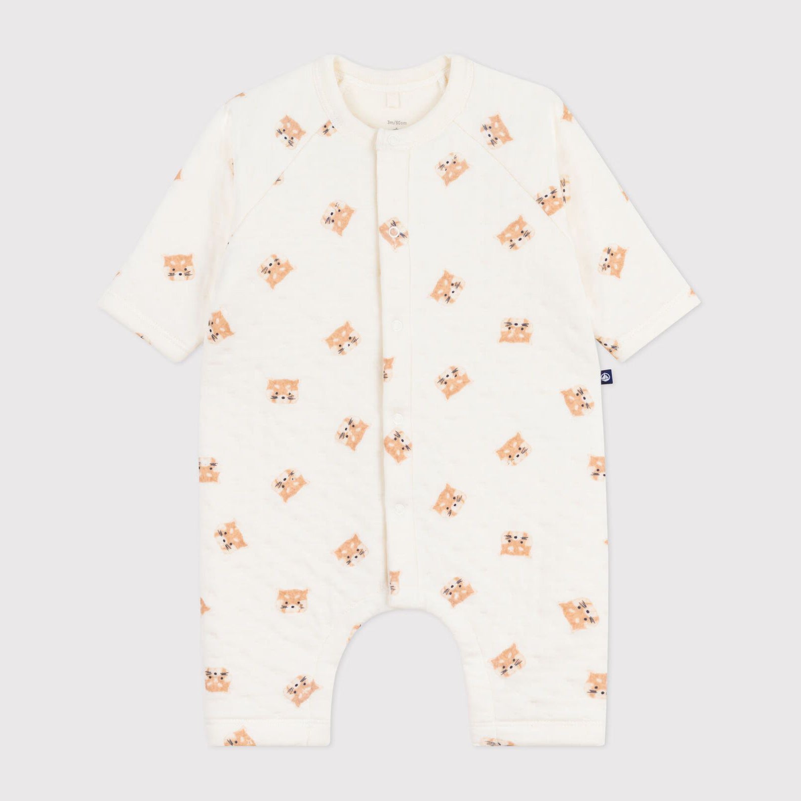 Baby Boys & Girls White Printed Cotton Babysuit