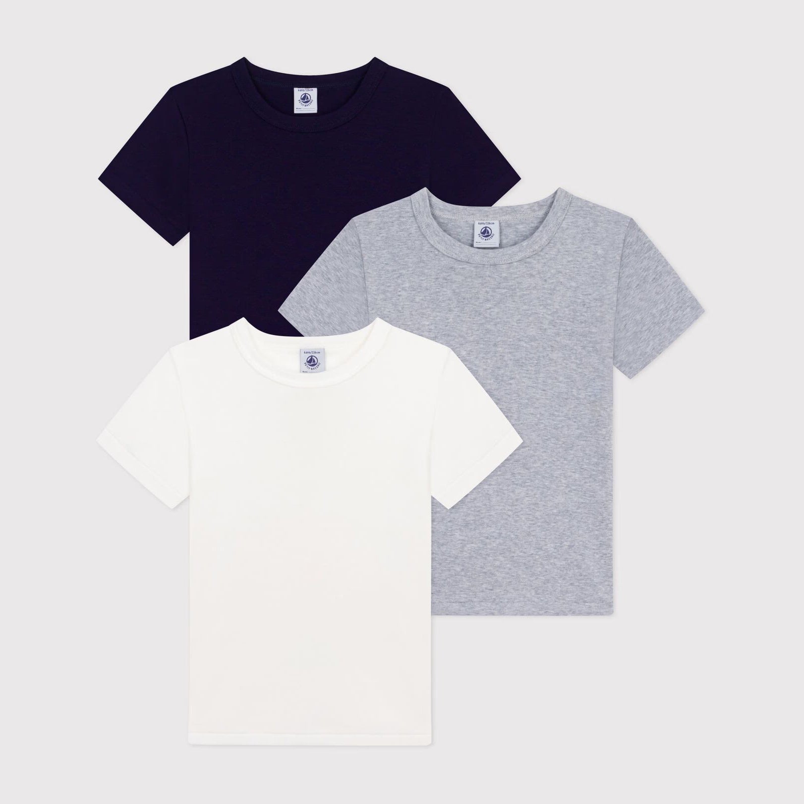 Boys Tricolor Cotton T-Shirt Set(3 Pack)