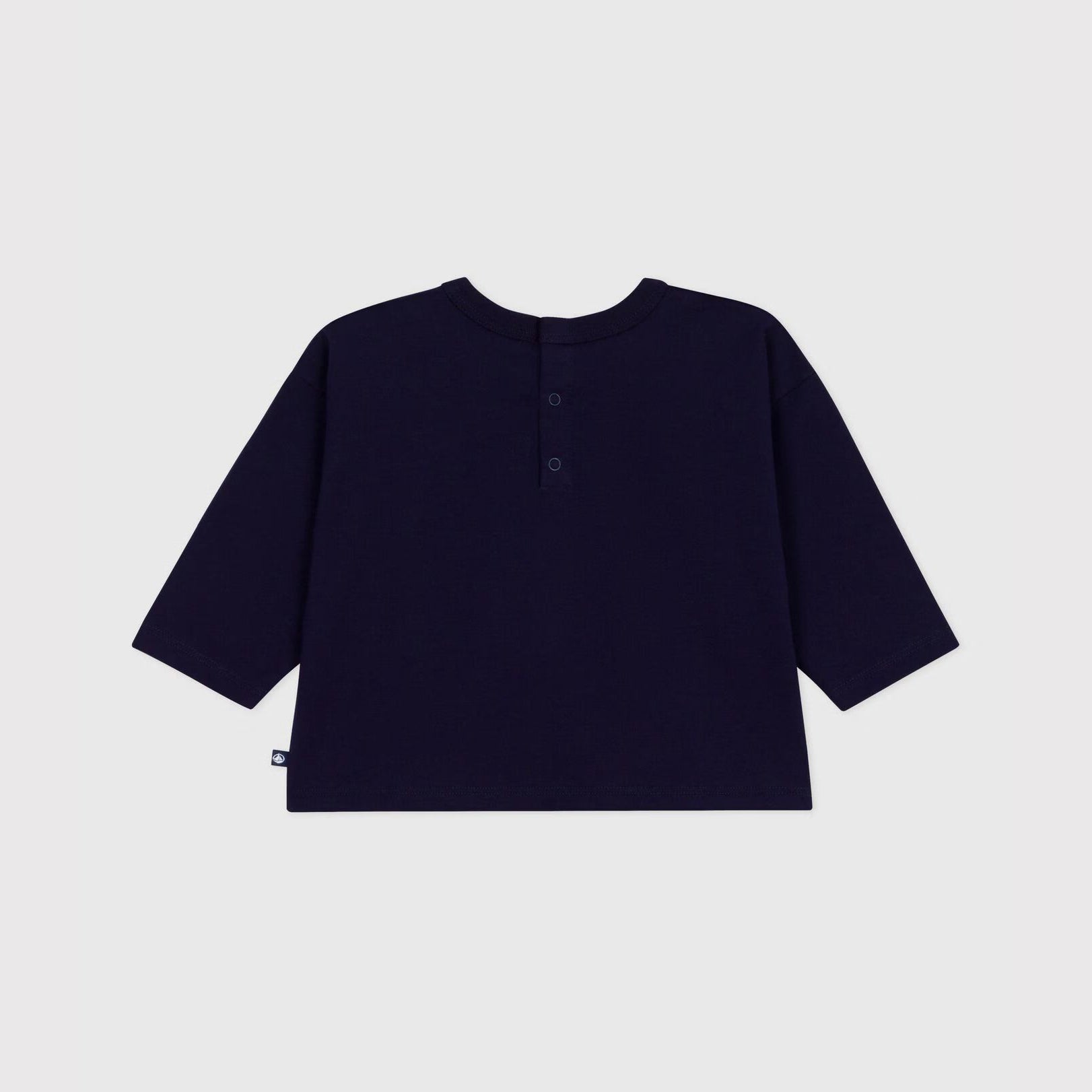 Baby Boys & Girls Navy Printed Logo Cotton T-Shirt