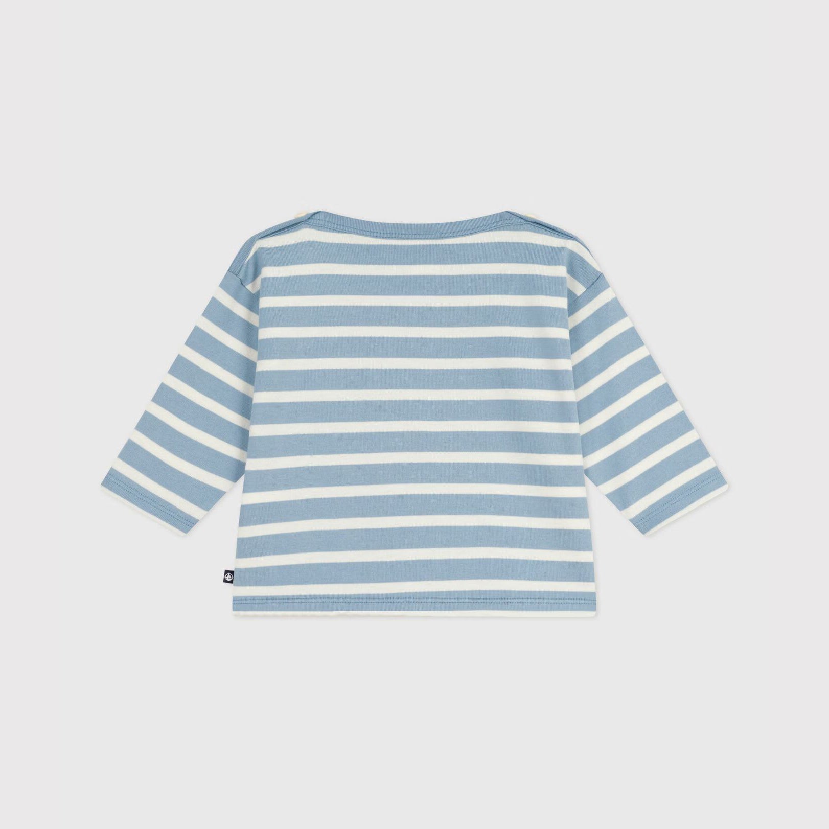 Baby Boys Light Blue Stripes Cotton T-Shirt