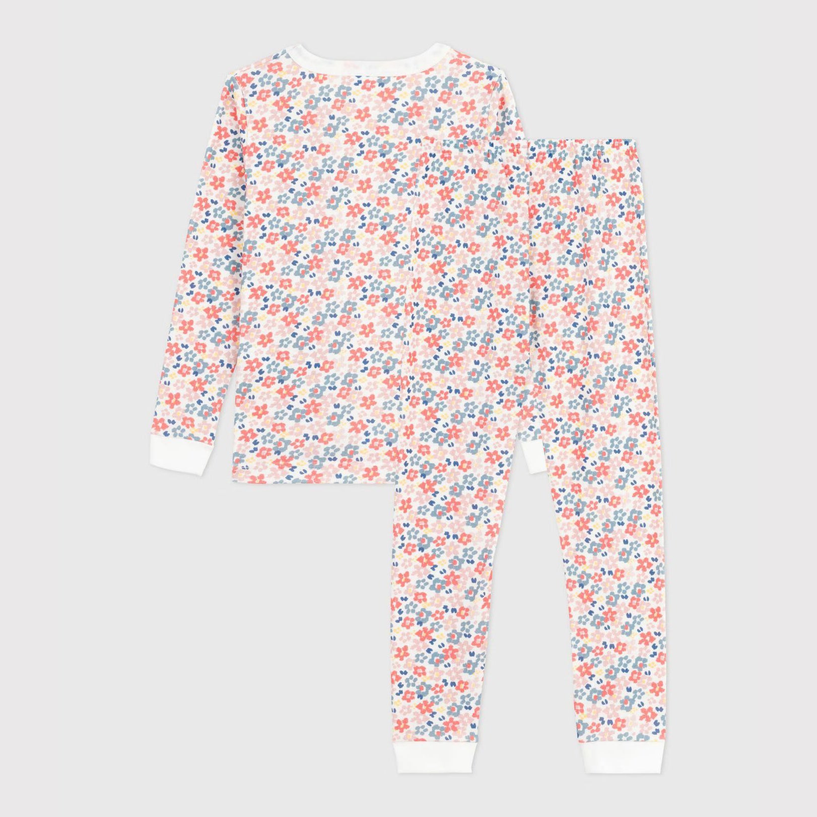 Girls Multicolor Floral Cotton Nightwear Set