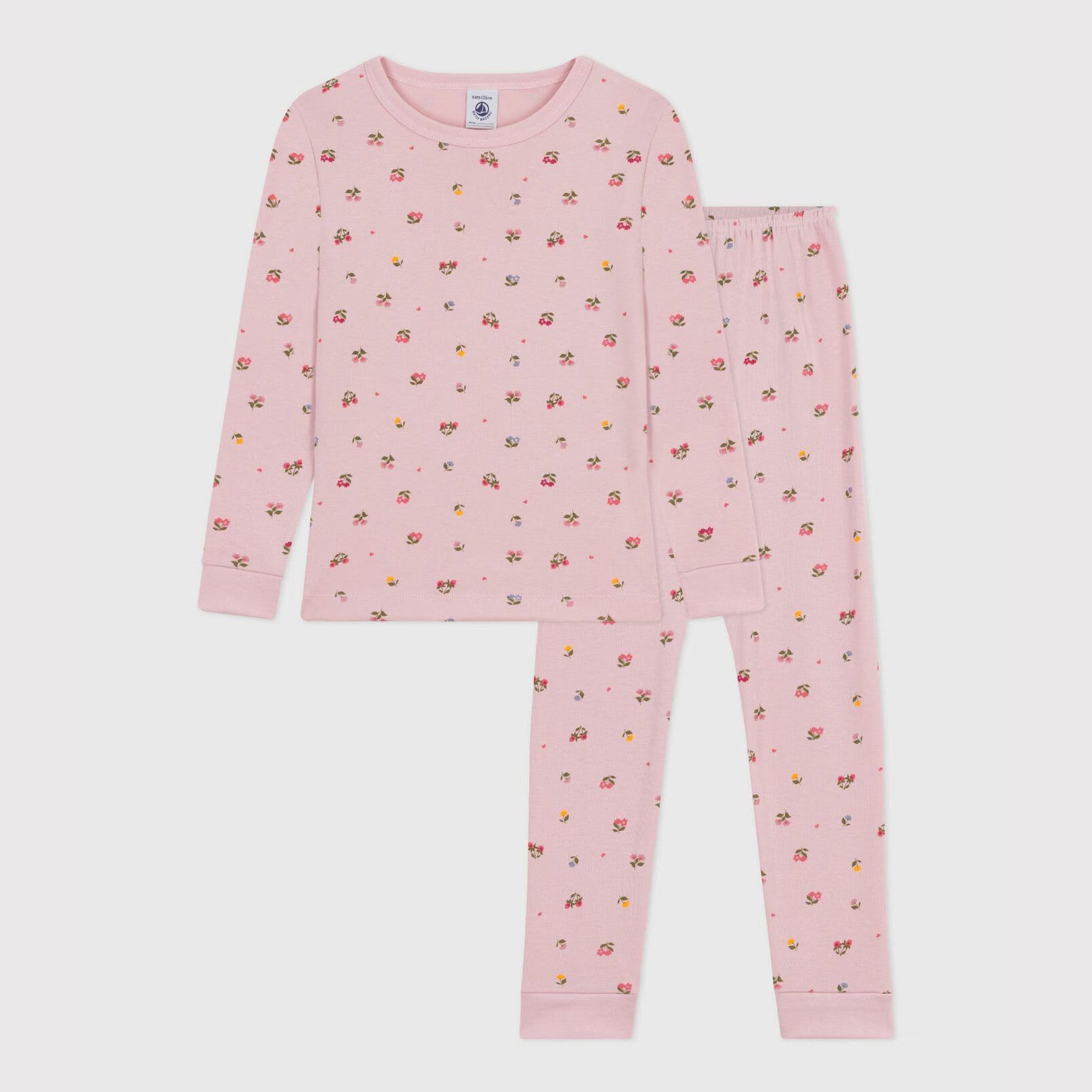Girls Pink Floral Cotton Nightwear Set