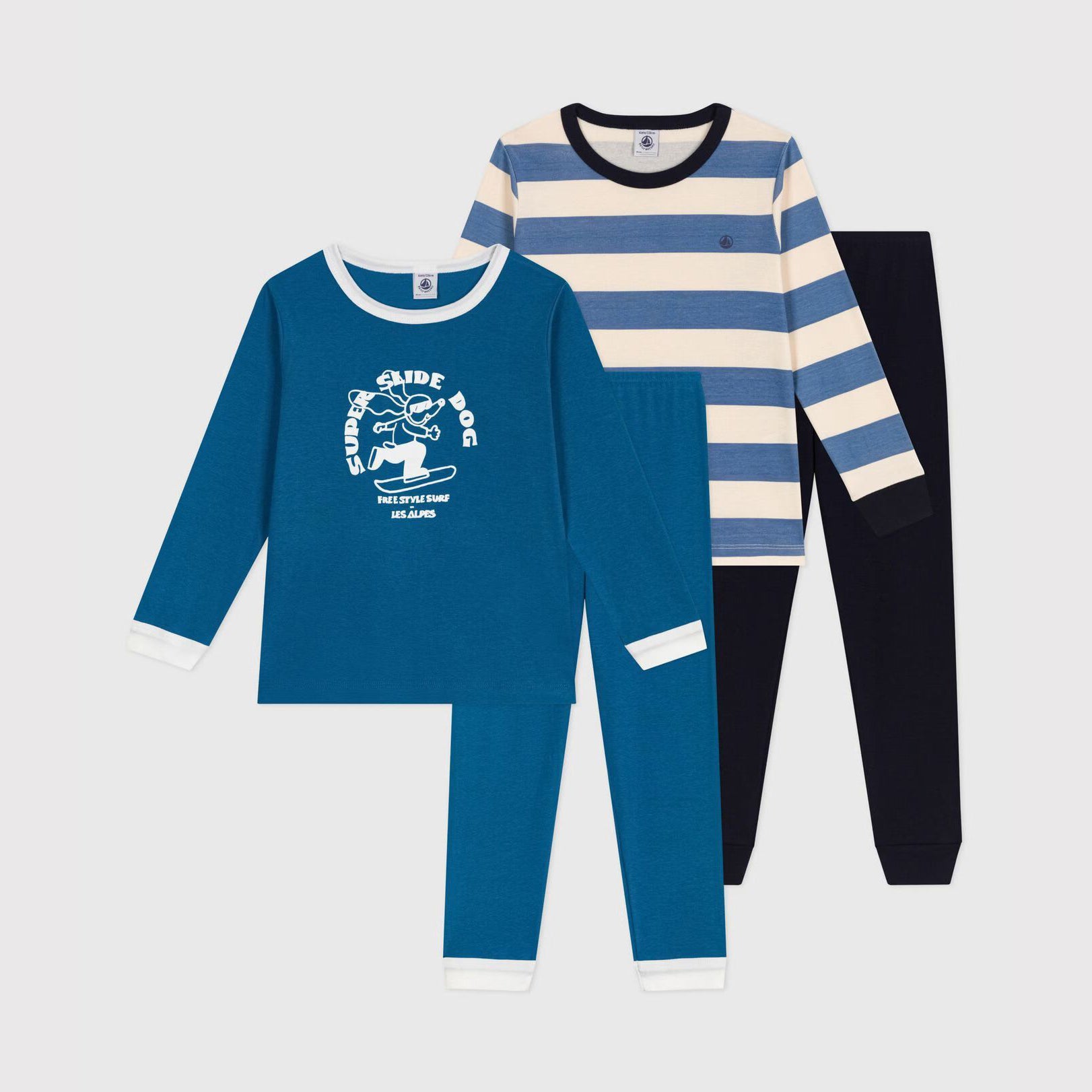 Boys Blue Cotton Nightwear Set(2 Pack)