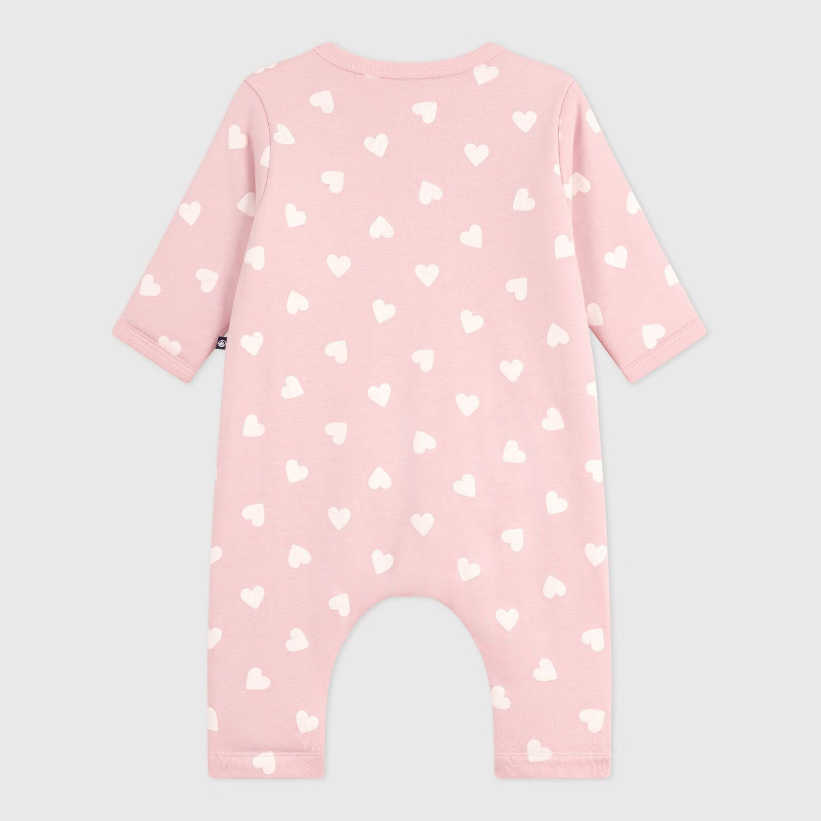 Baby Girls Pink Heart Cotton Babysuit