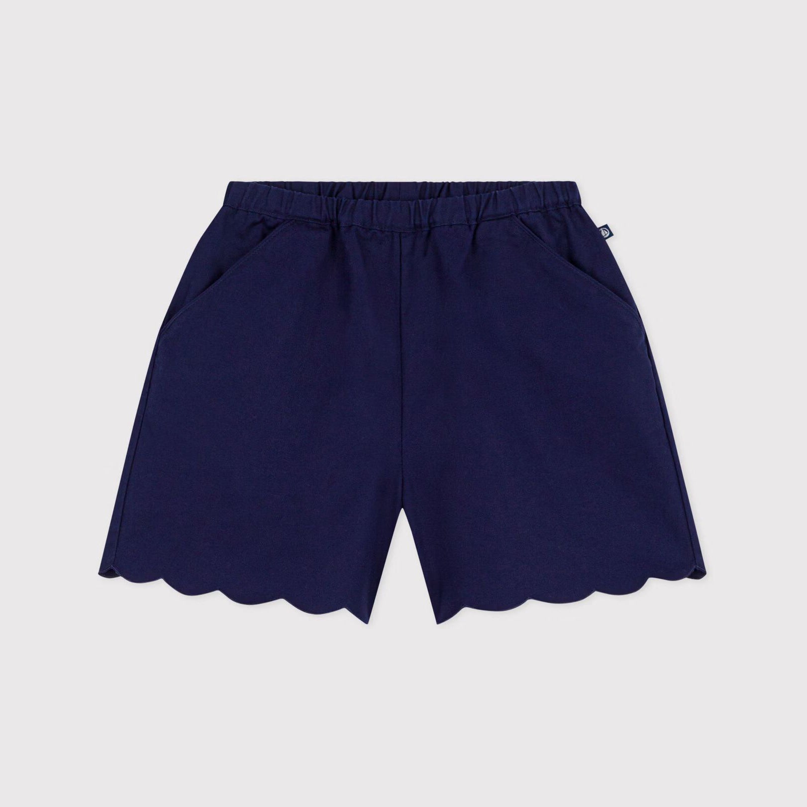 Girls Dark Blue Cotton Shorts