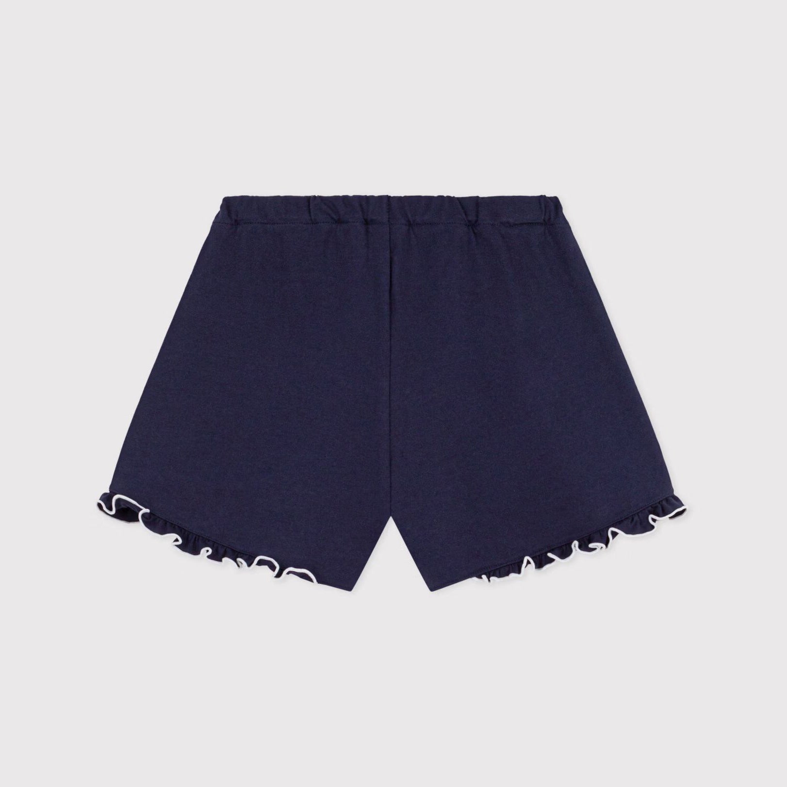 Girls Navy Cotton Shorts