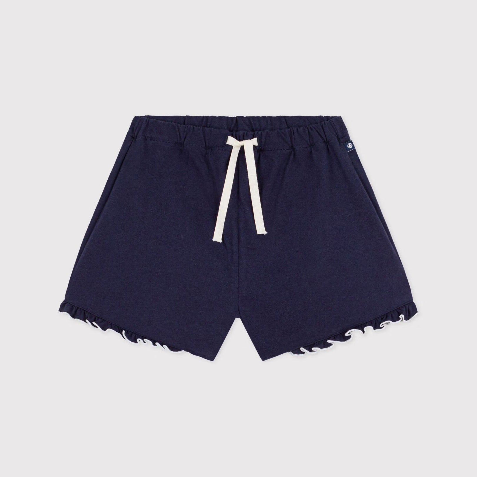 Girls Navy Cotton Shorts