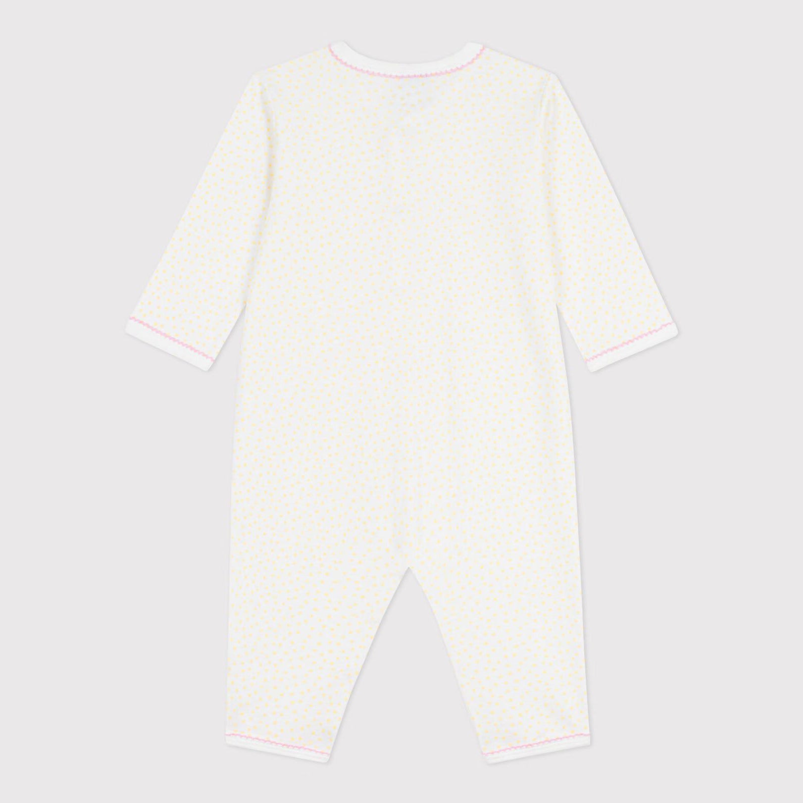 Baby Girls White Cotton Babysuit
