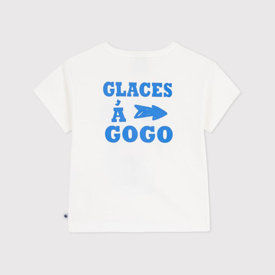 Baby Boys & Girls White Printed Cotton T-Shirt