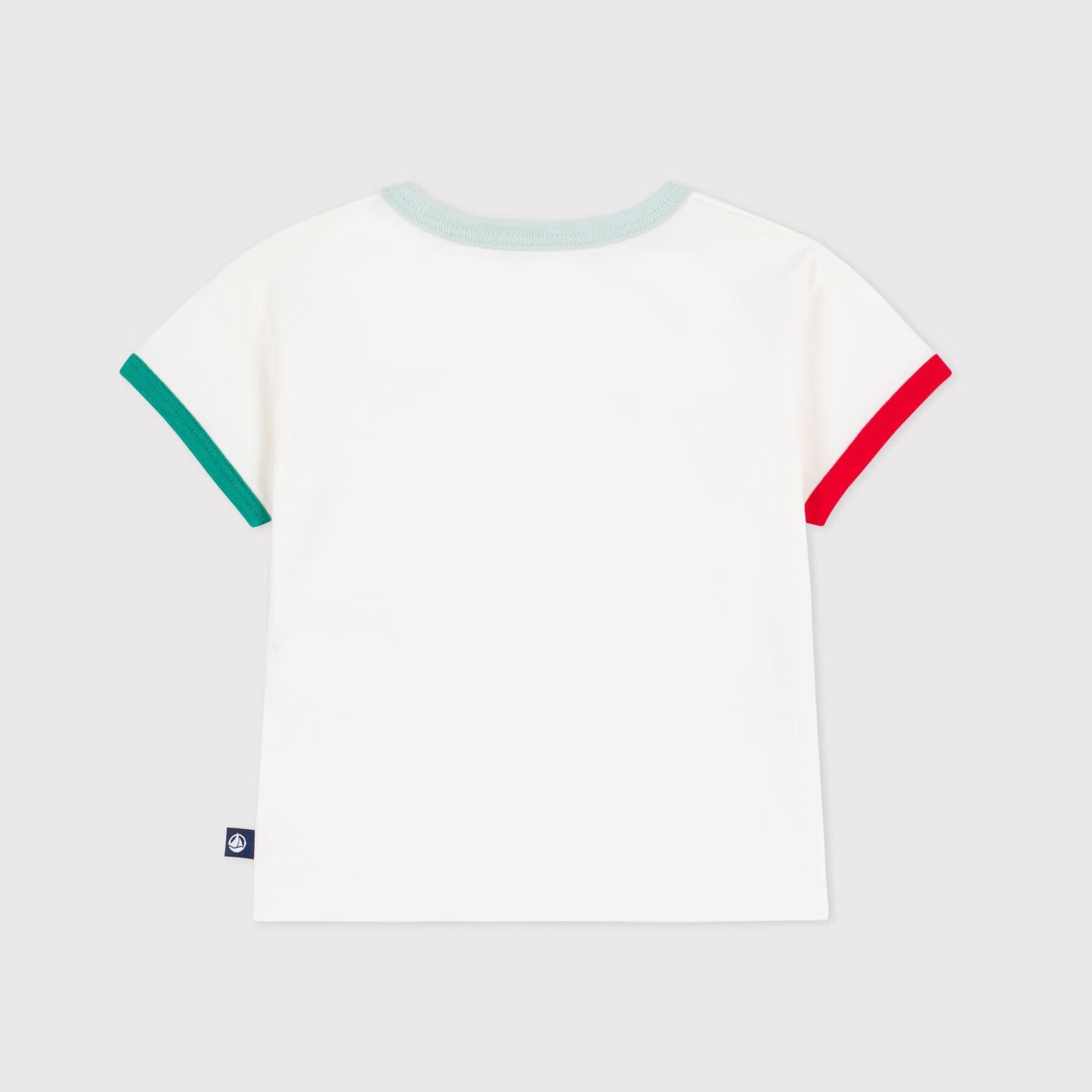 Baby Boys White Printed Cotton T-Shirt