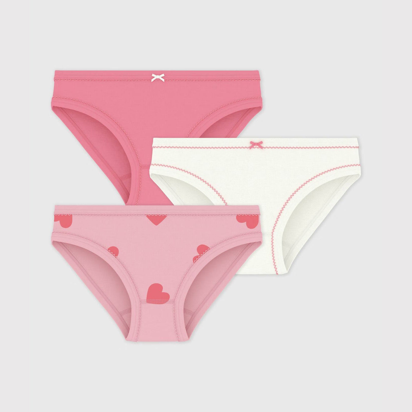 Girls Pink Cotton Underwear Set(3 Pack)