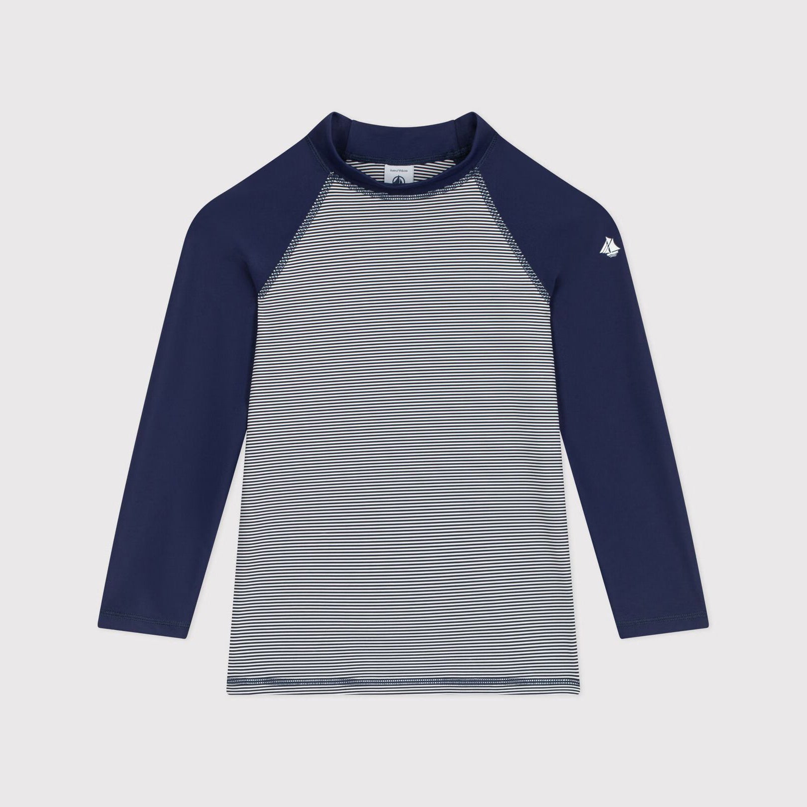 Boys Dark Blue Stripes Swim T-Shirt
