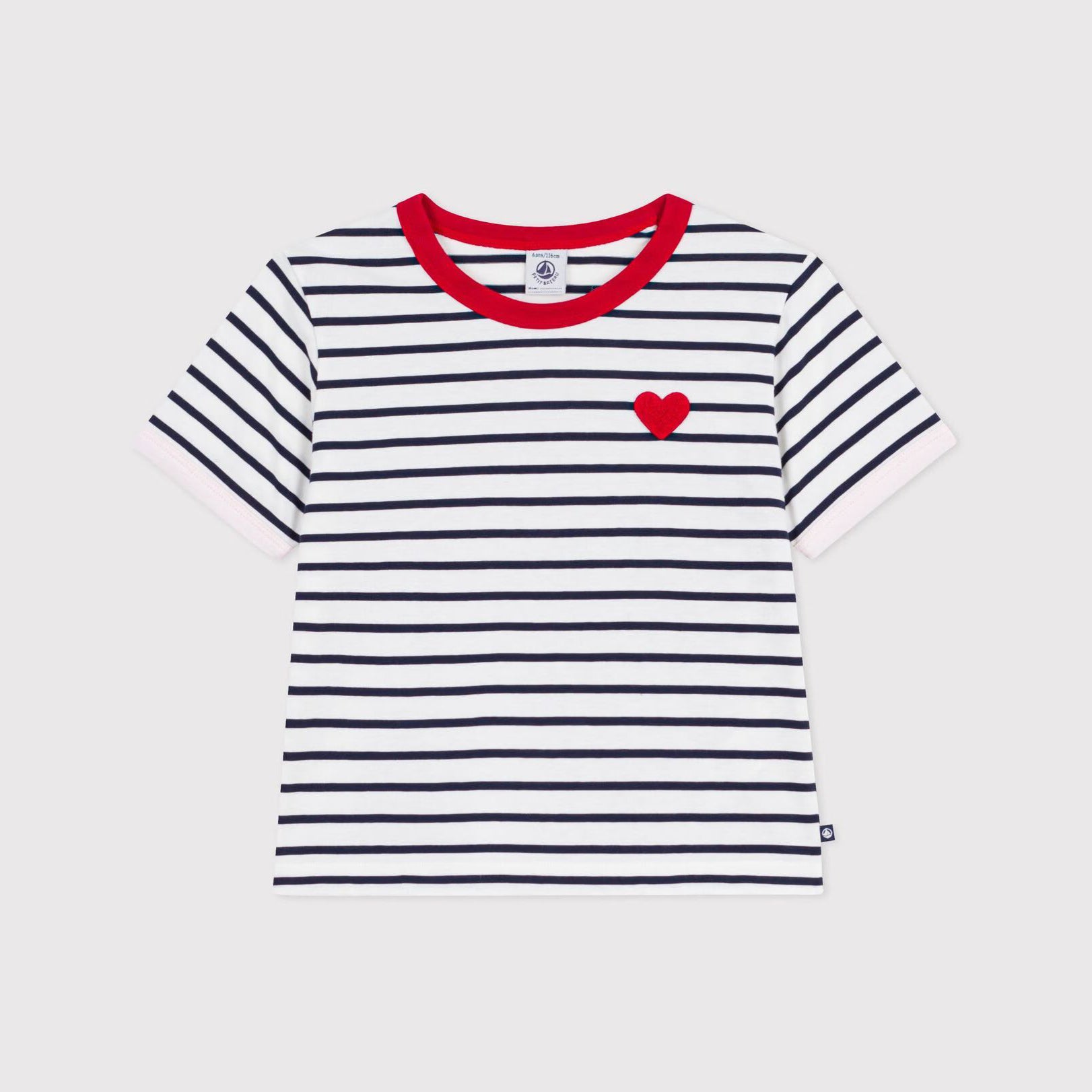Girls Blue Stripes Cotton T-Shirt