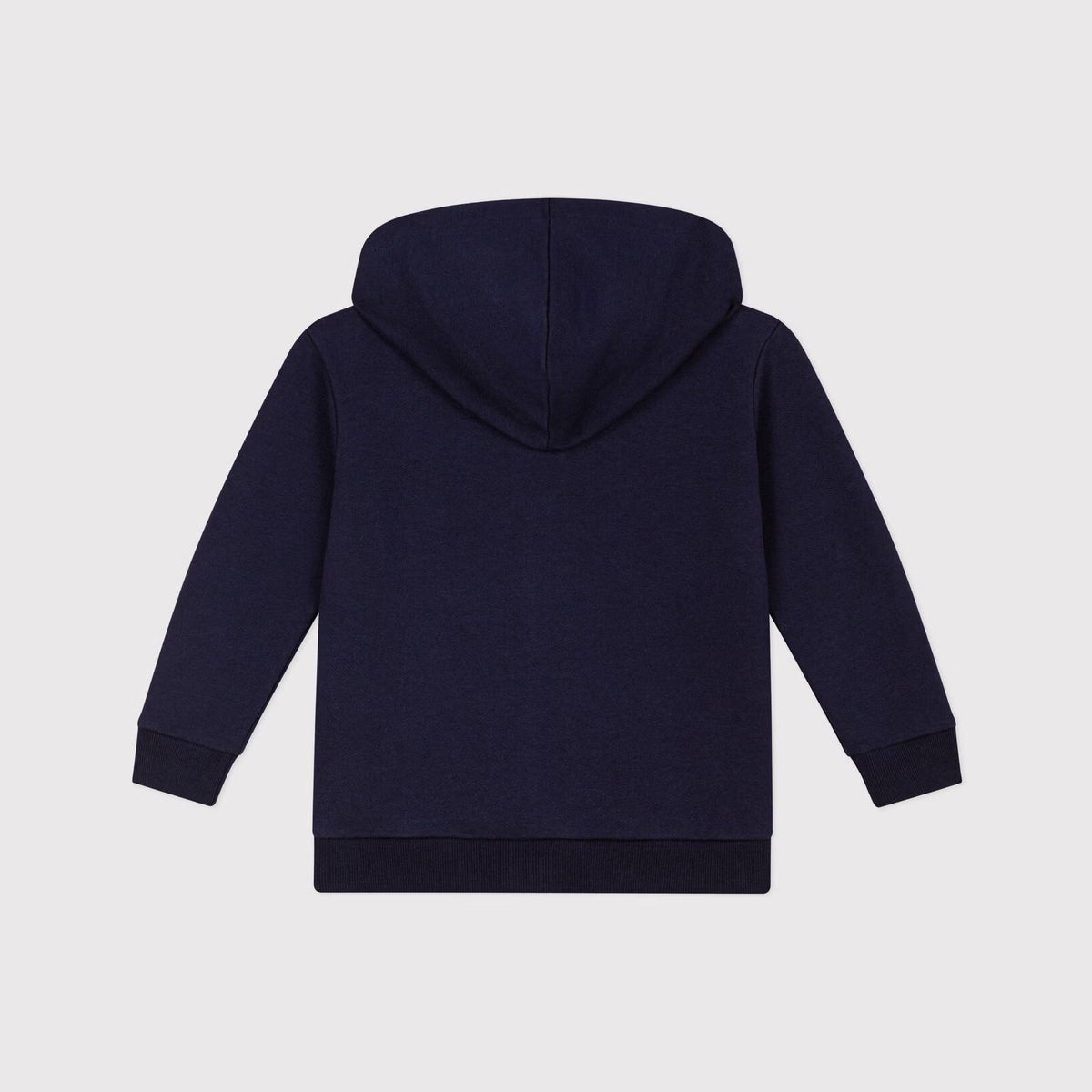 Haut zippé à capuche en coton bleu marine pour garçon