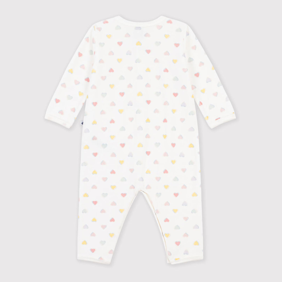 Baby Girls White Heart Printed Cotton Babysuit
