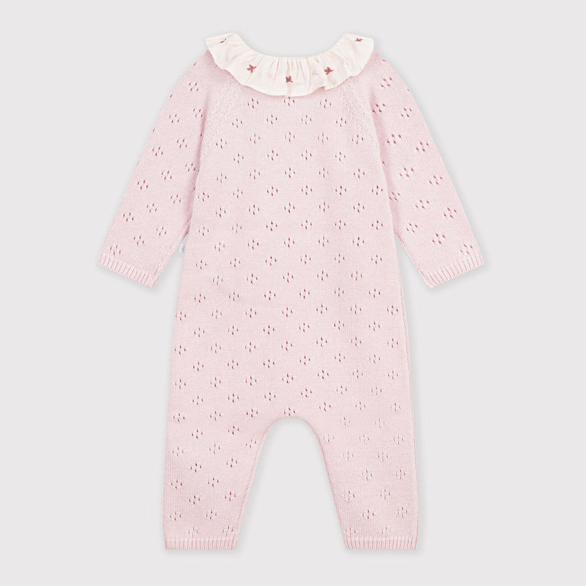 Baby Girls Light Pink Wool Babysuit
