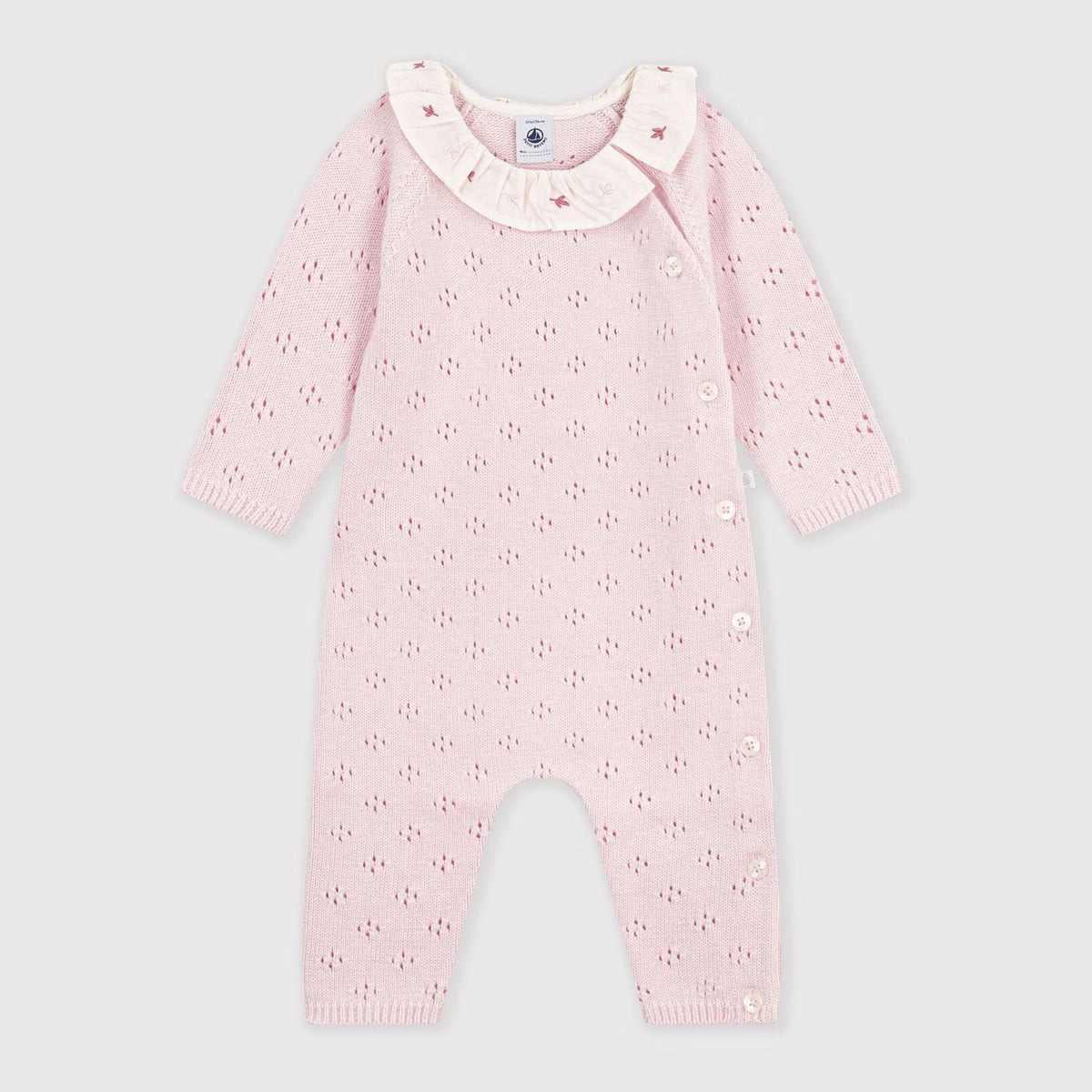 Baby Girls Light Pink Wool Babysuit