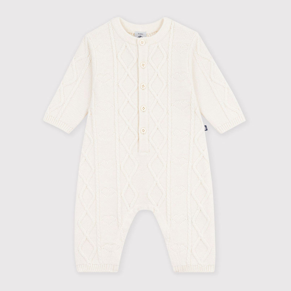 Baby Boys & Girls White Knit Wool Babysuit