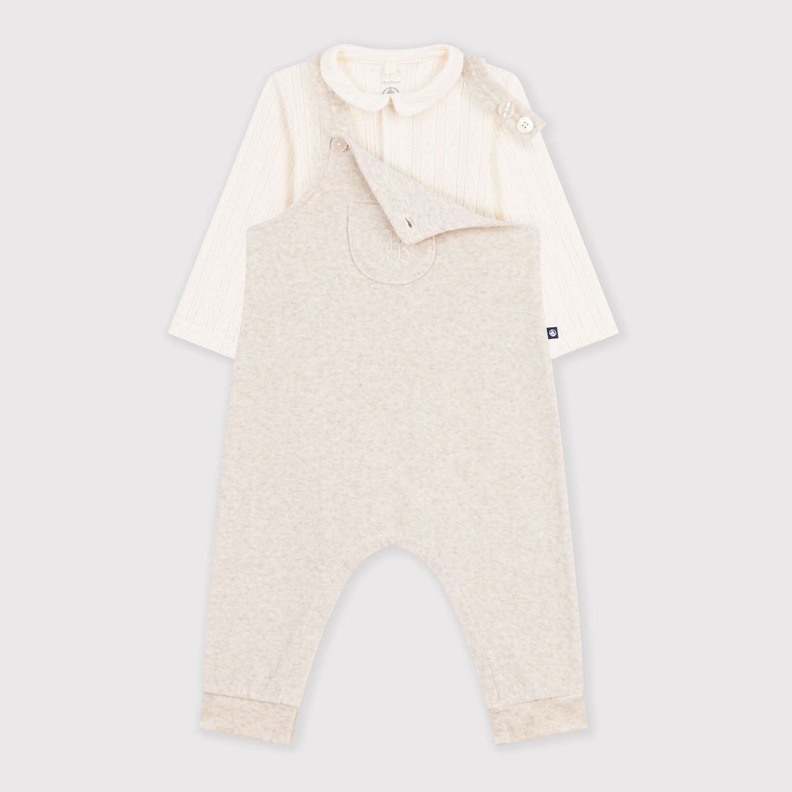 Ensemble bébé garçon et fille en coton beige