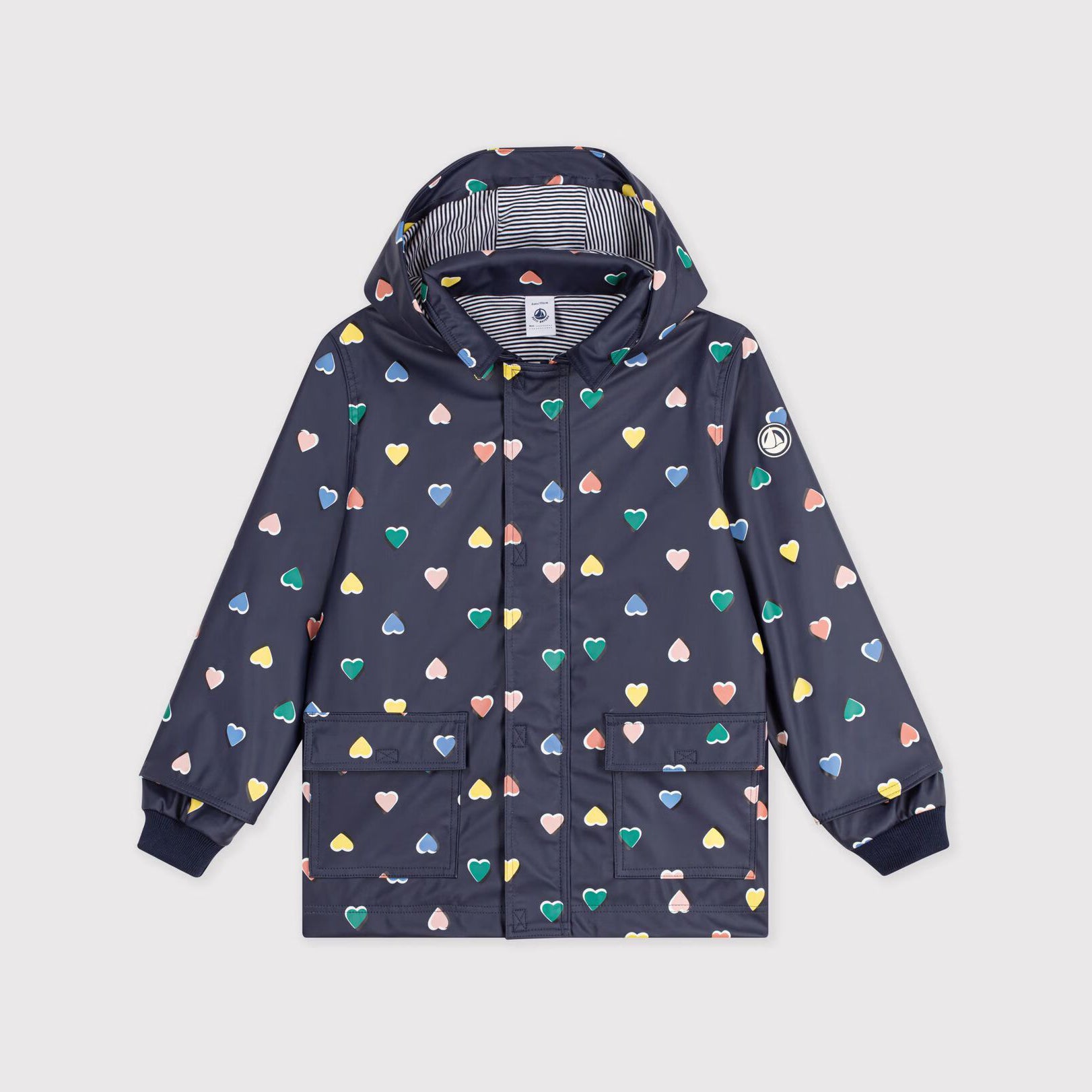 Imperméable Cœur Imprimé Marine pour Filles