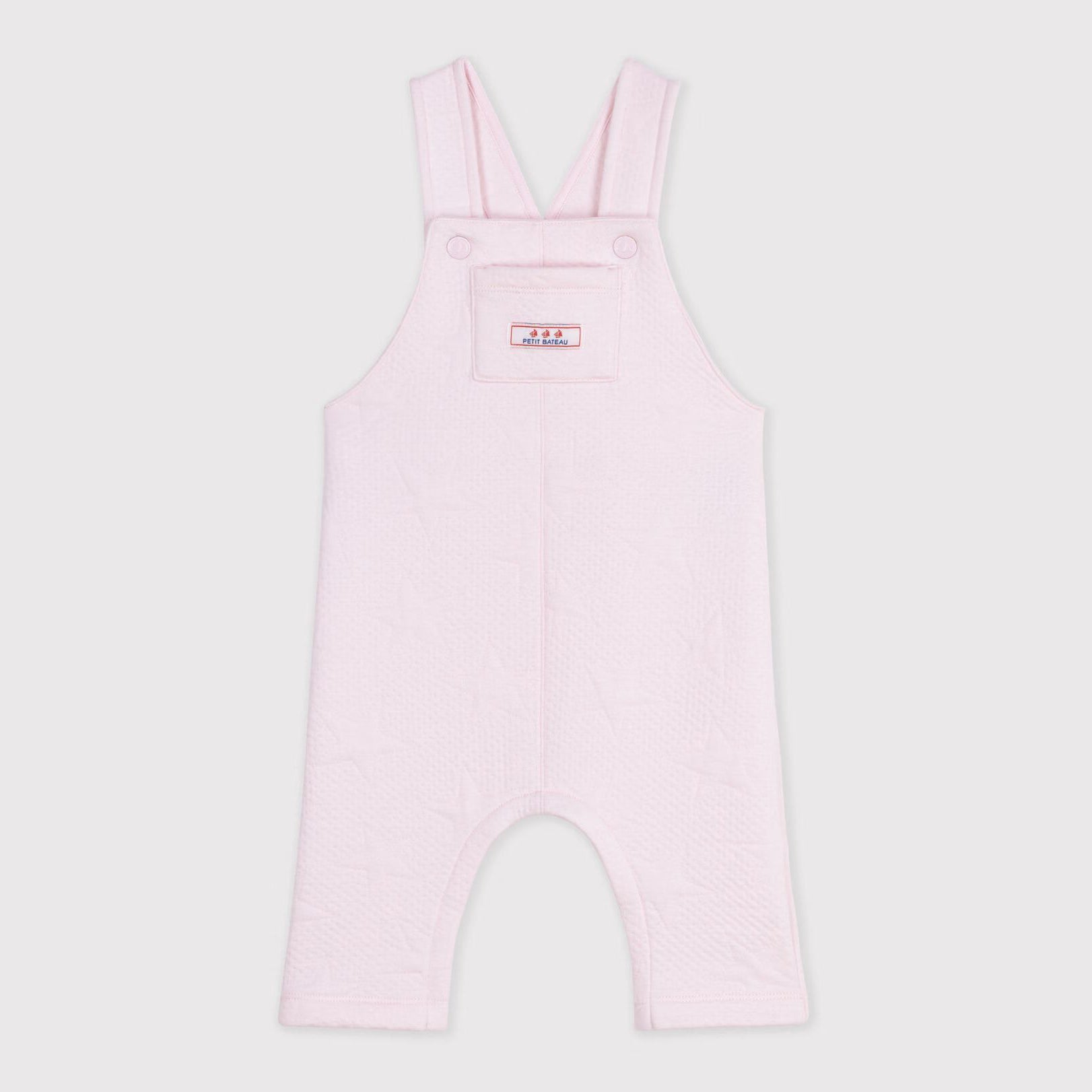 Salopette bébé fille en coton rose clair