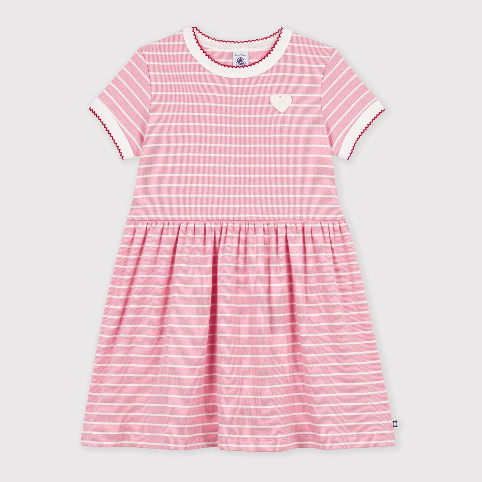 Girls Pink Stripes Cotton Dress