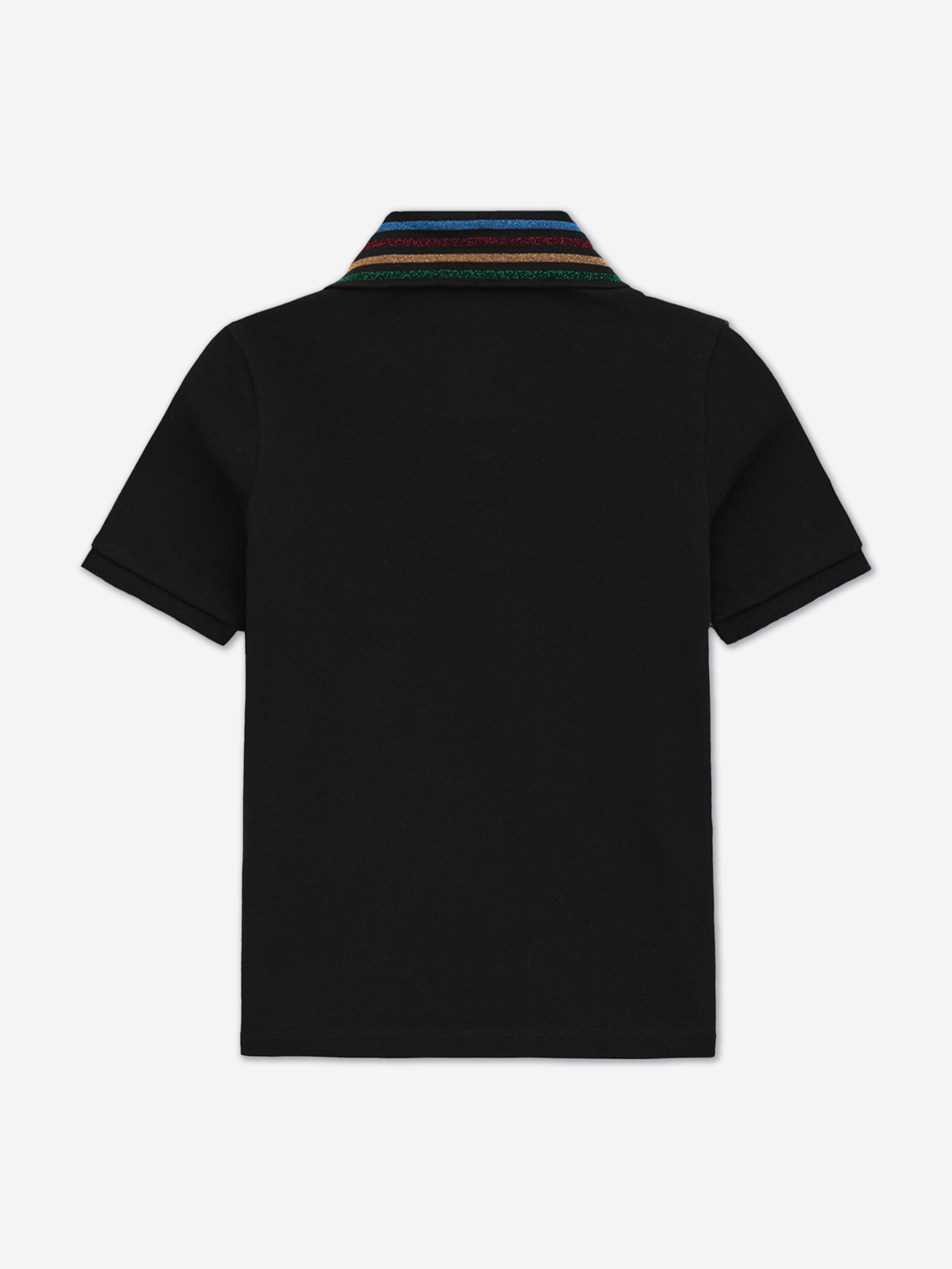 Kids MA Quad Scribble Polo Shirt in Black