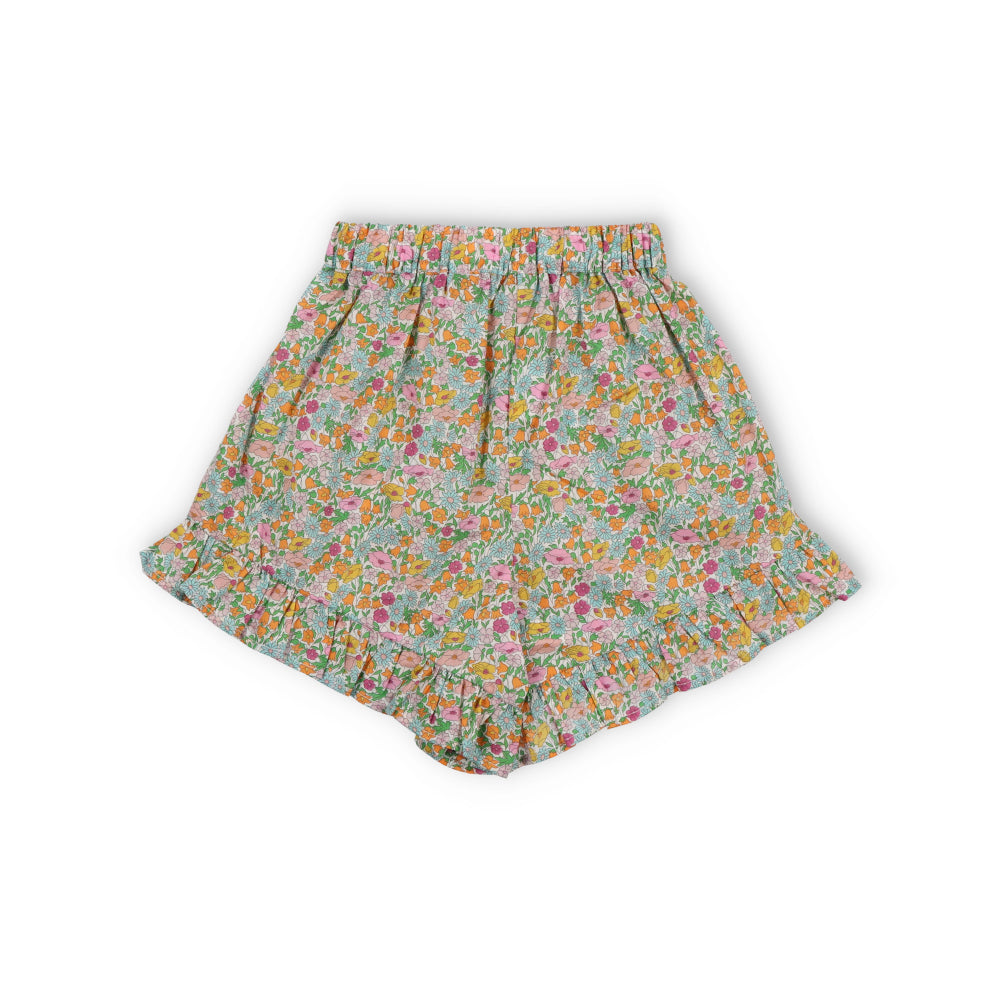 Girls Colorful Floral Cotton Shorts