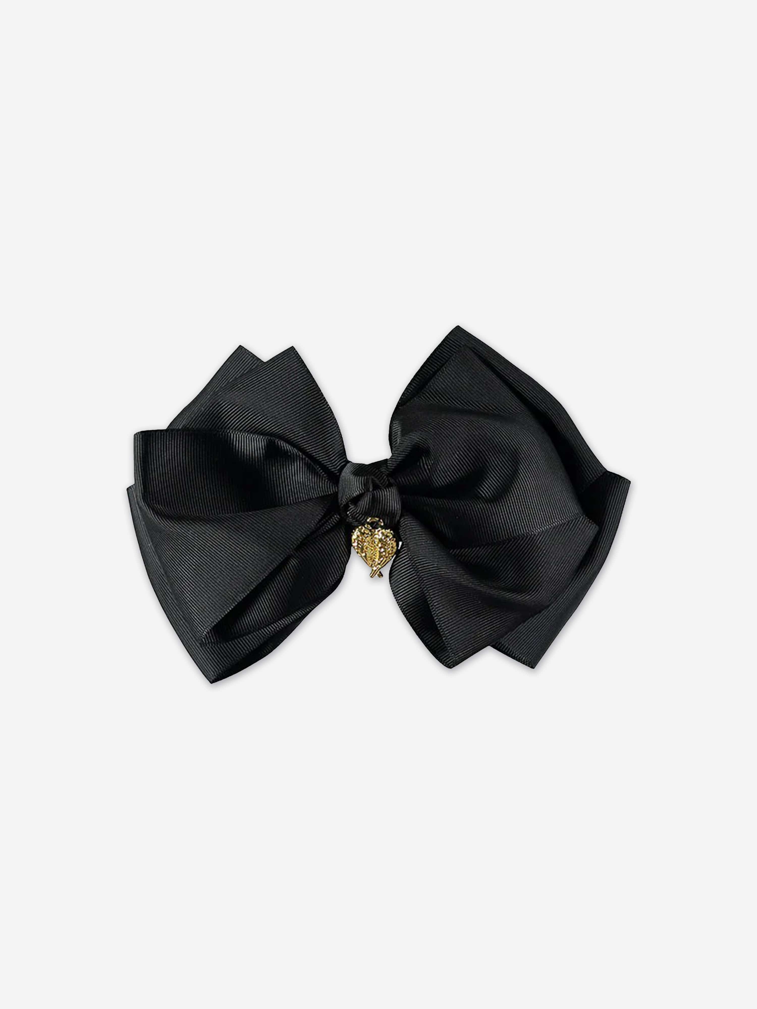 Girls Giant Bow Hair Clip in Black