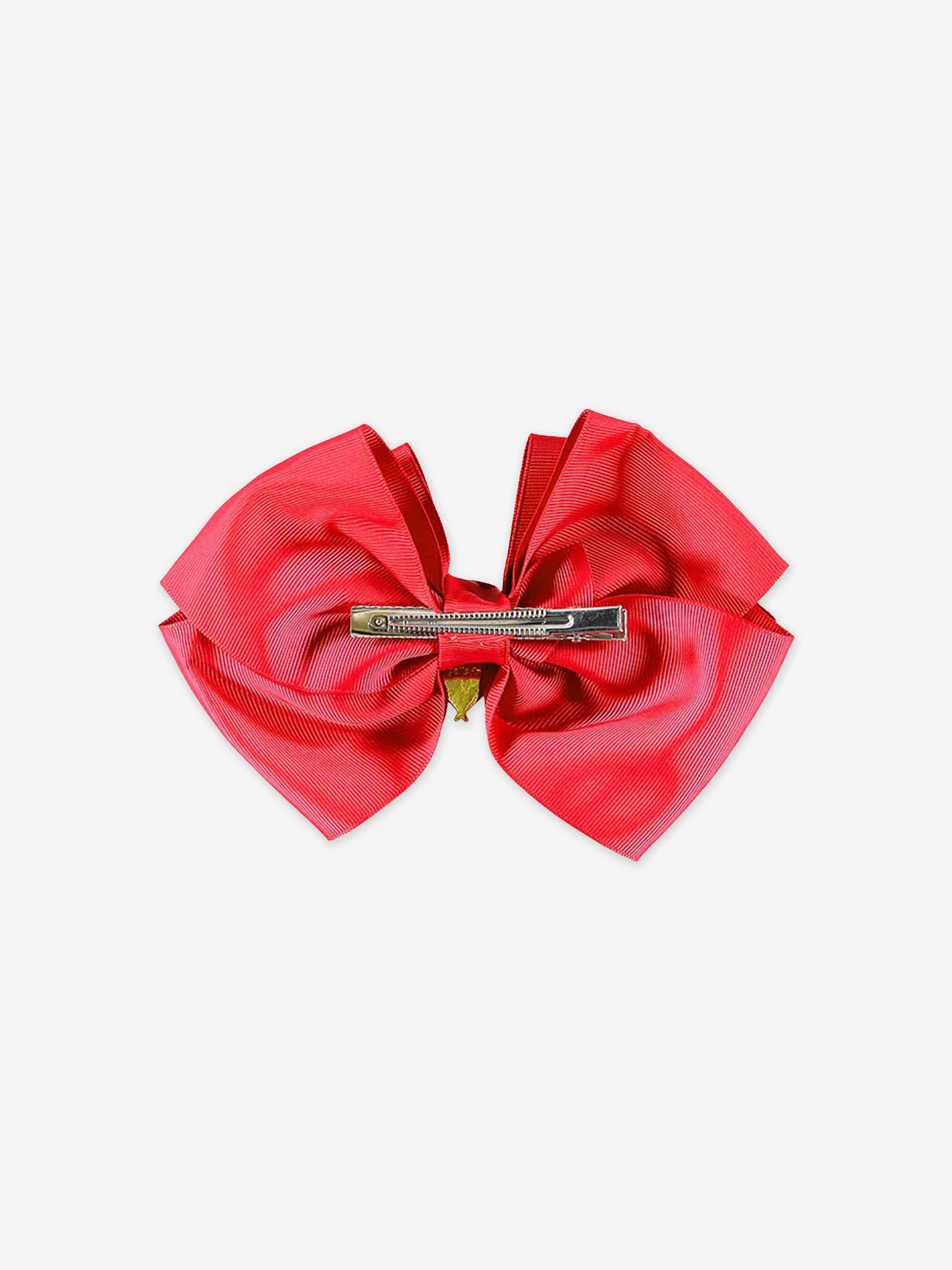 Girls Giant Bow Hair Clip in Red
