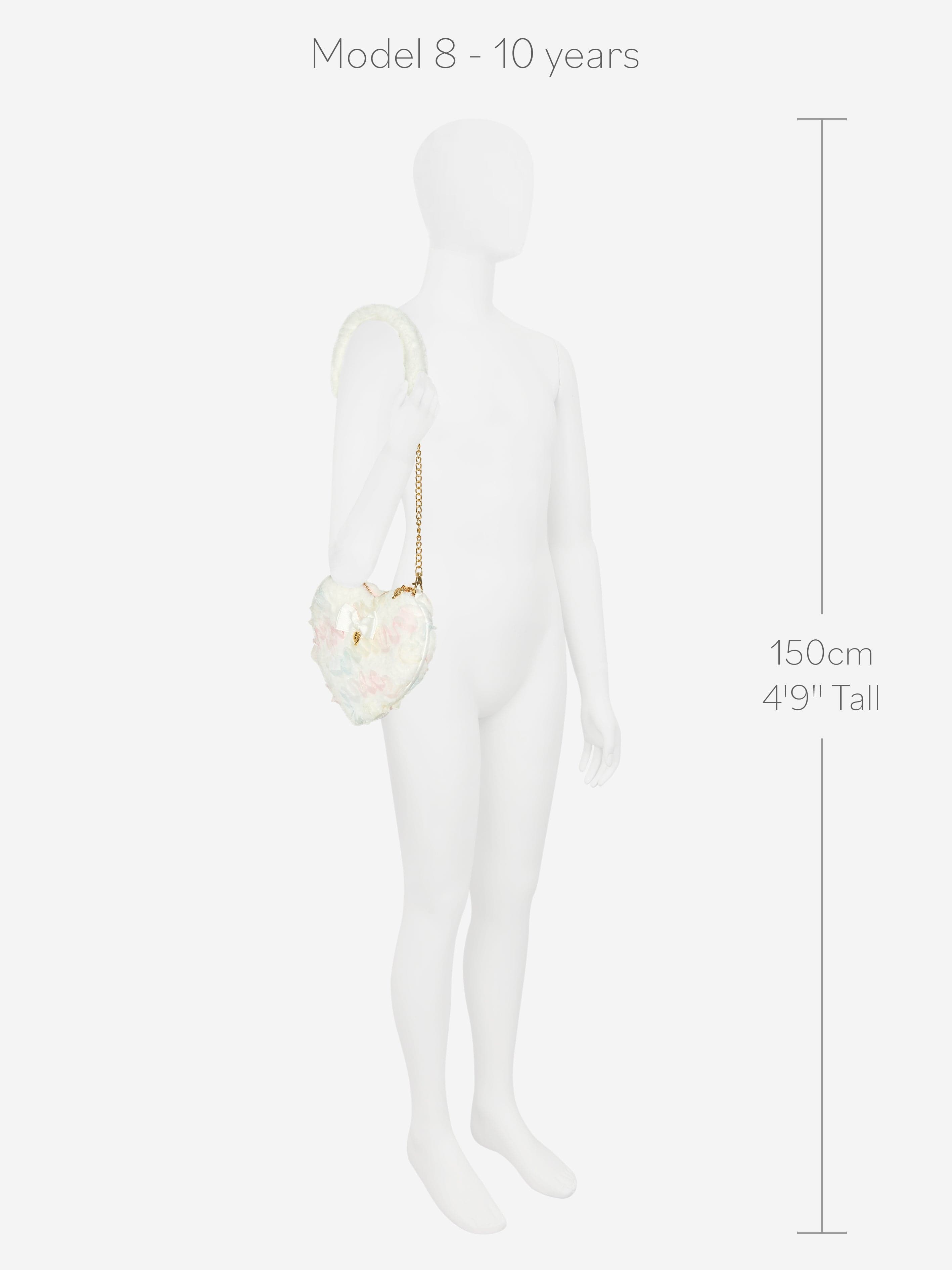 Girls Lillian Pastel Heart Bag in White (22cm)