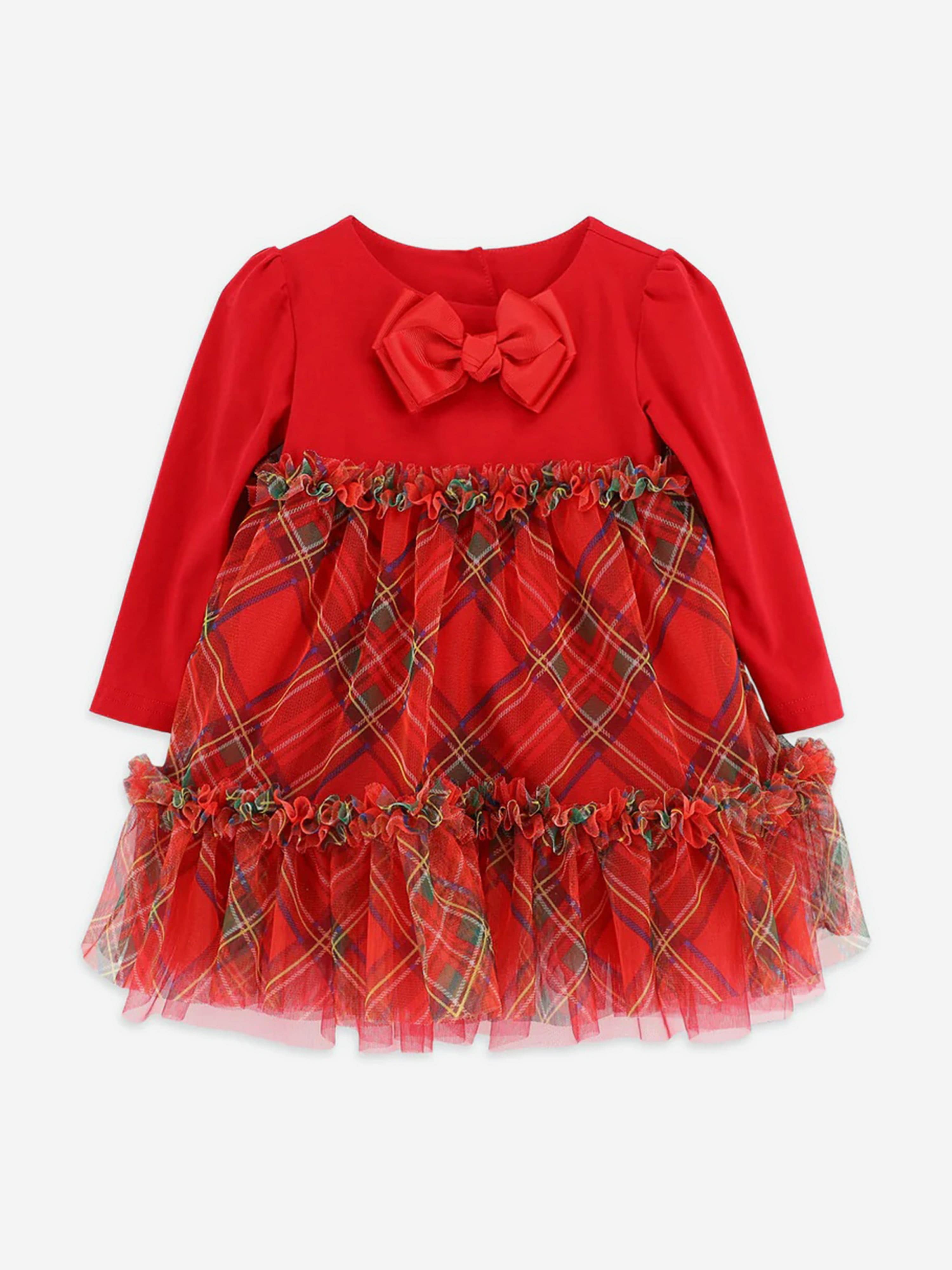 Baby Girls Tavia tartan Dress in Red