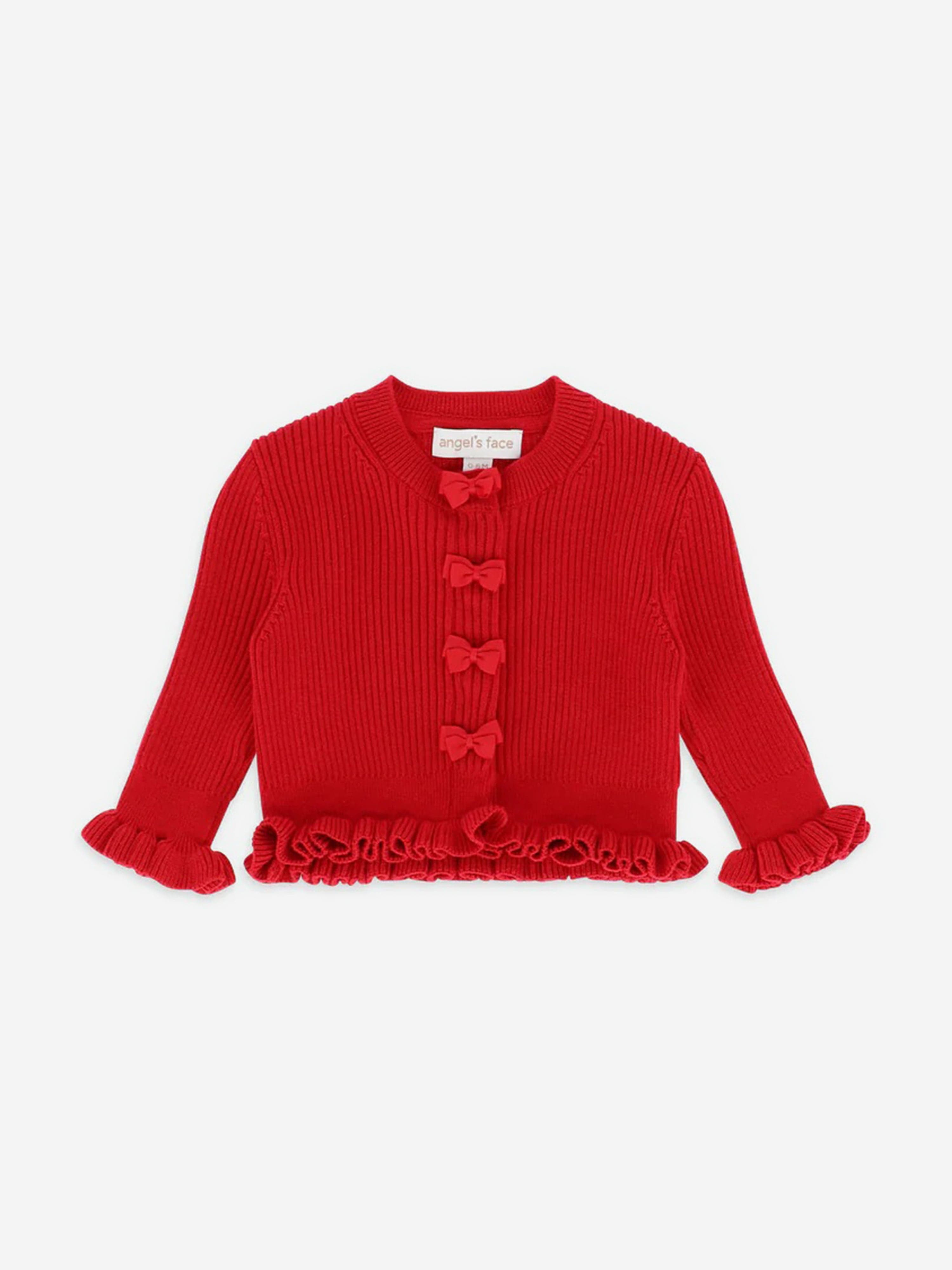 Baby Girls Tyler Knitted Cardigan in Red