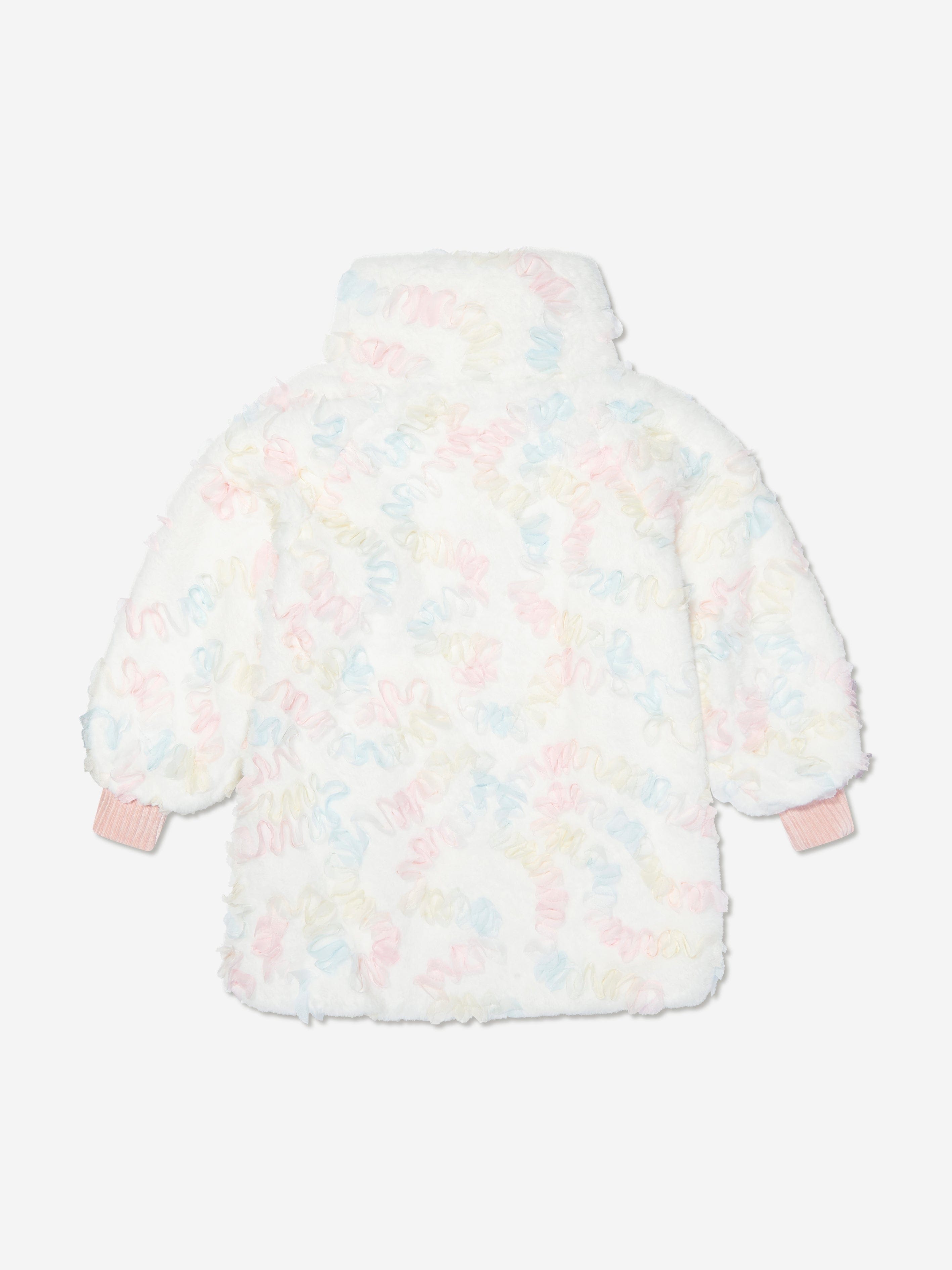 Girls Oscars Pastel Fur Jacket in White