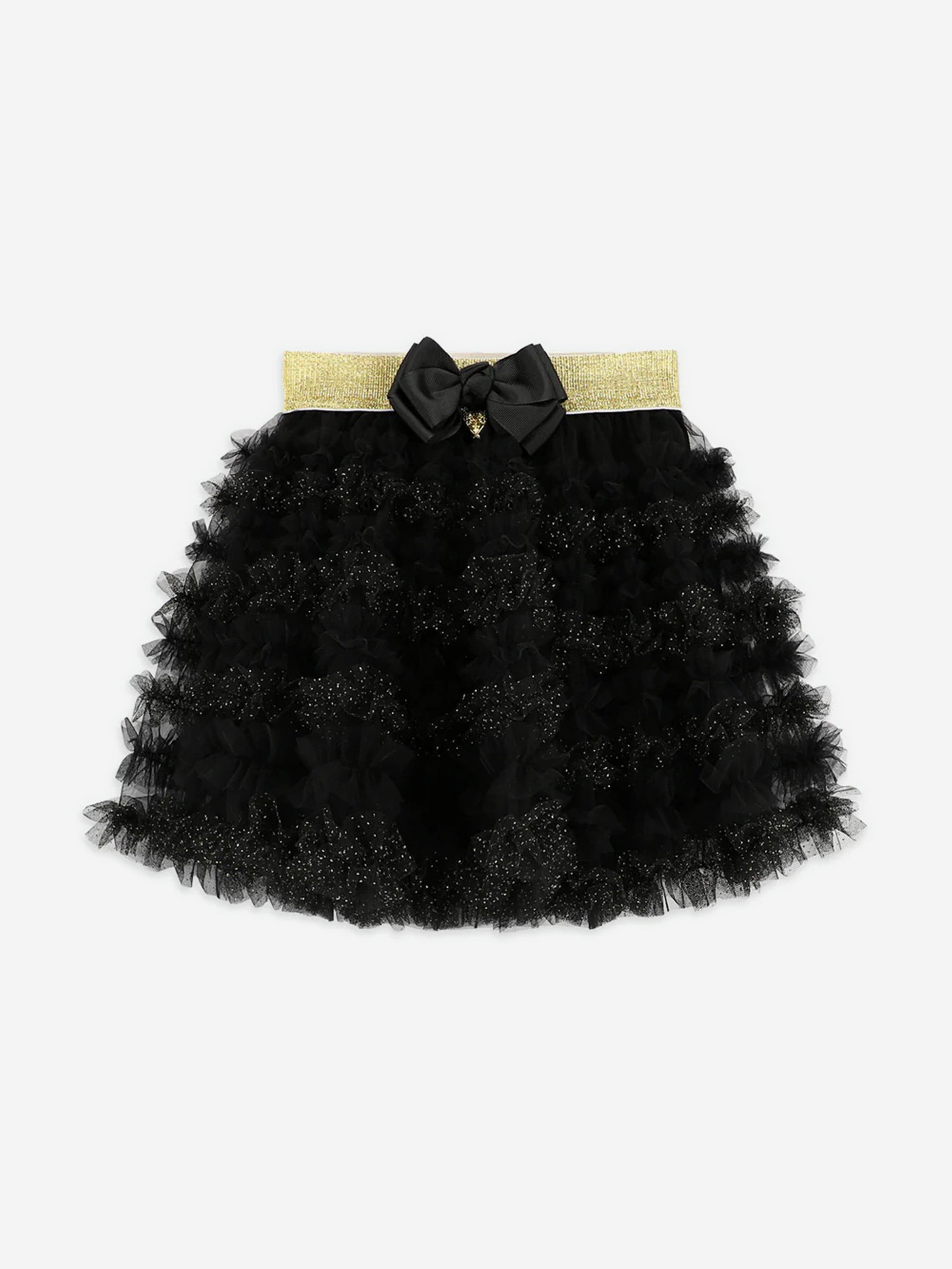 Girls Ballroom Ruffle Skirt in Black