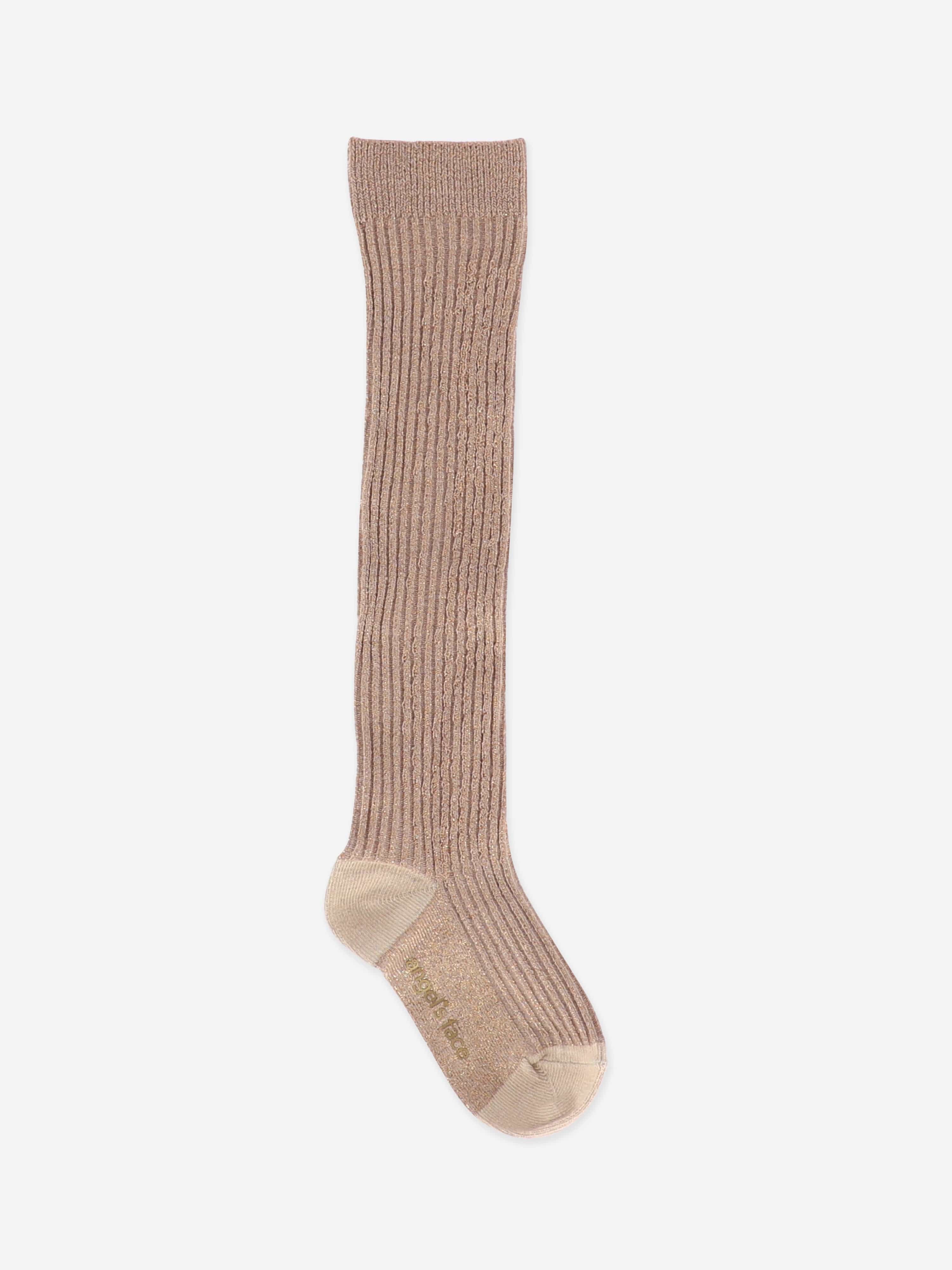 Girls Lucy Sparkle Socks in Beige