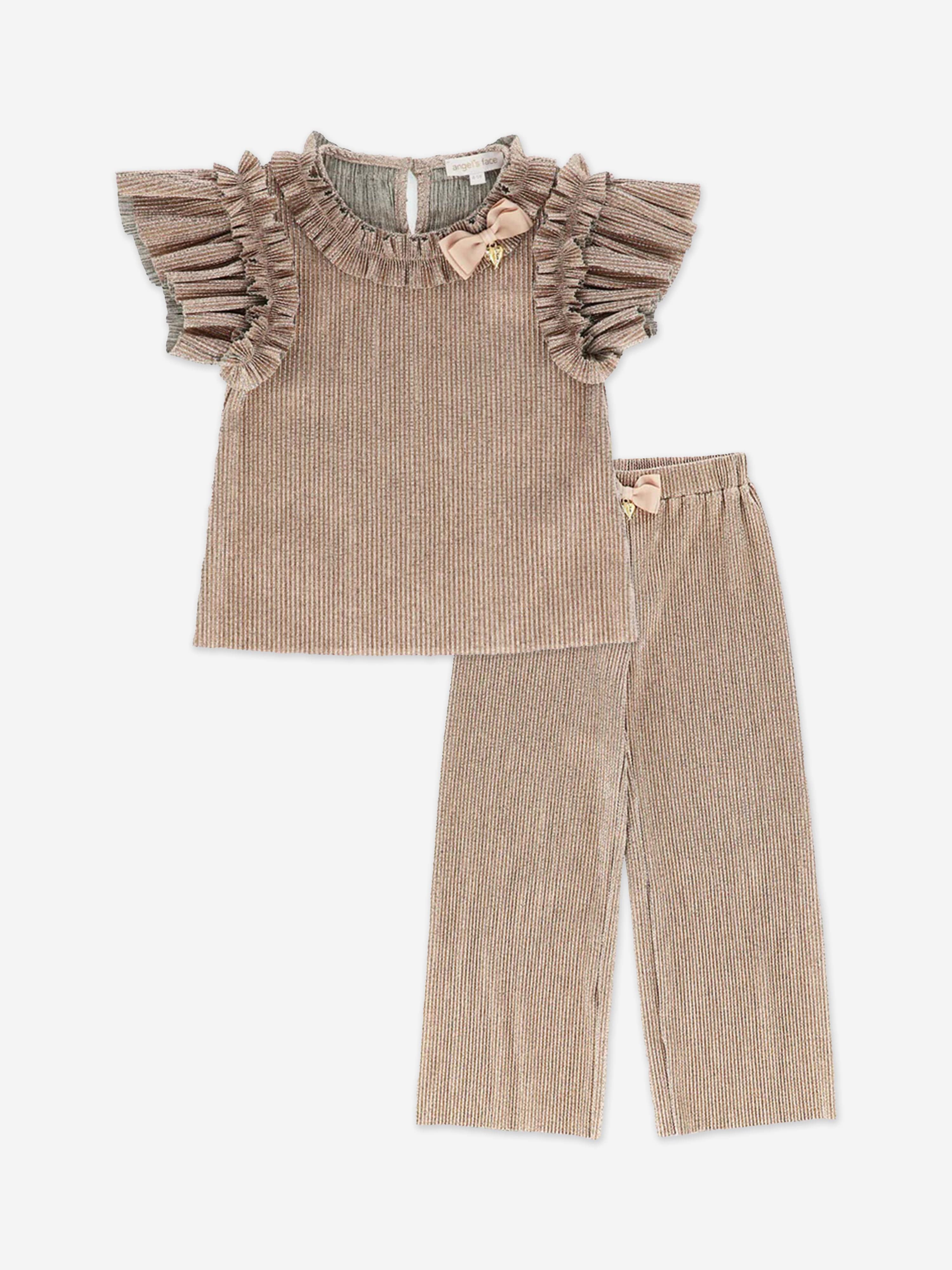 Girls Fortune Pleated Set in Gold