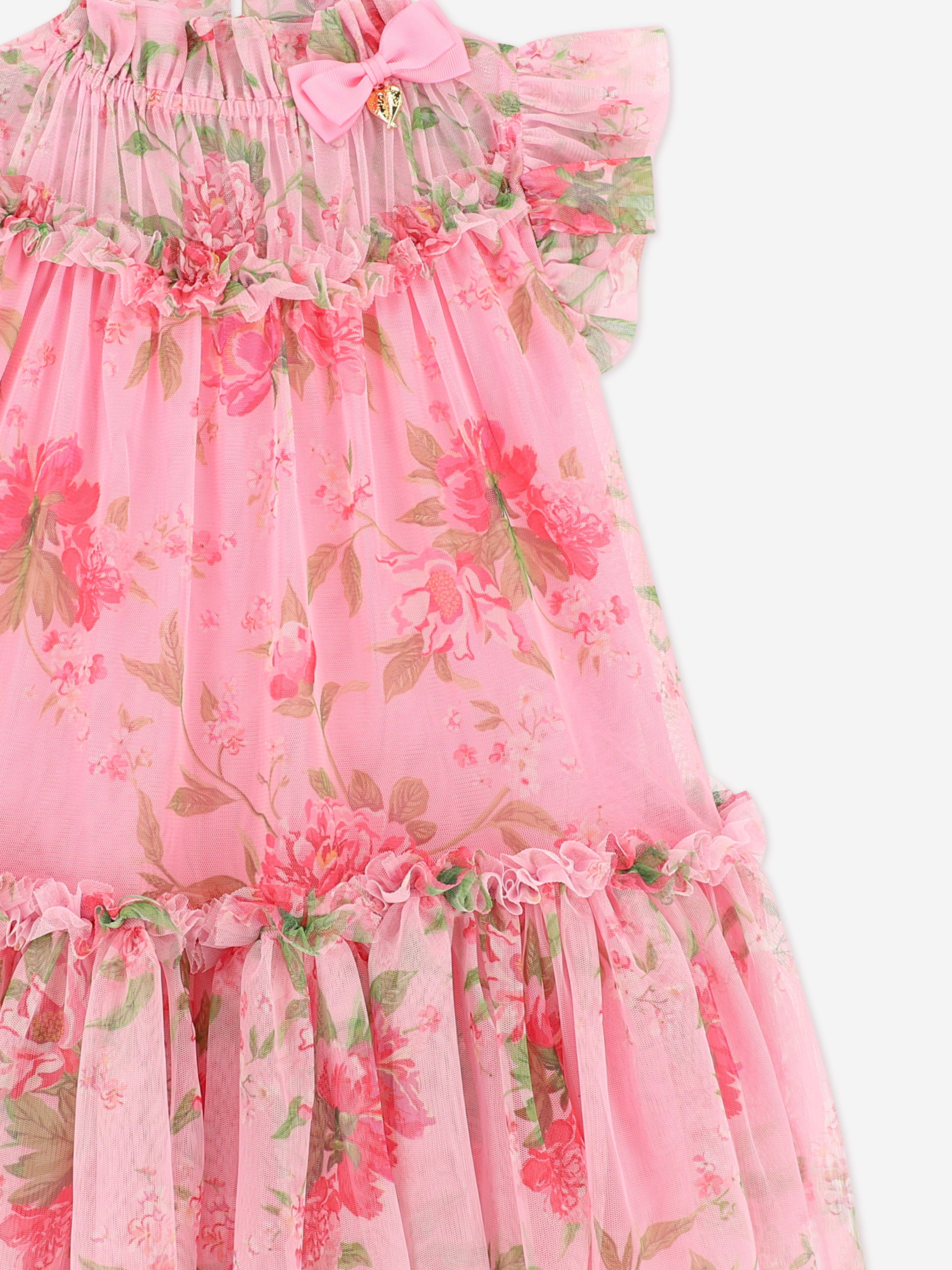 Girls Marigold Flower Dress in Pink