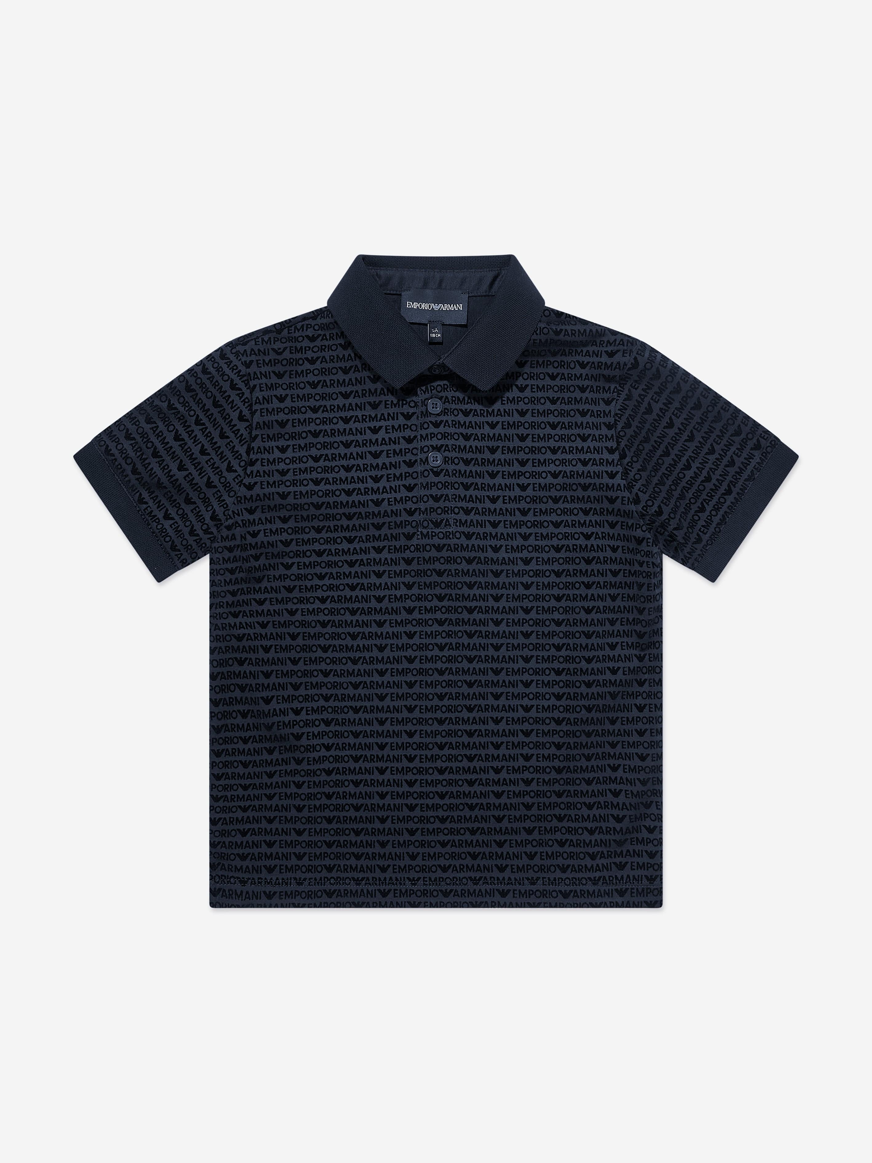 Emporio Armani Boys Logo Polo Shirt in Navy