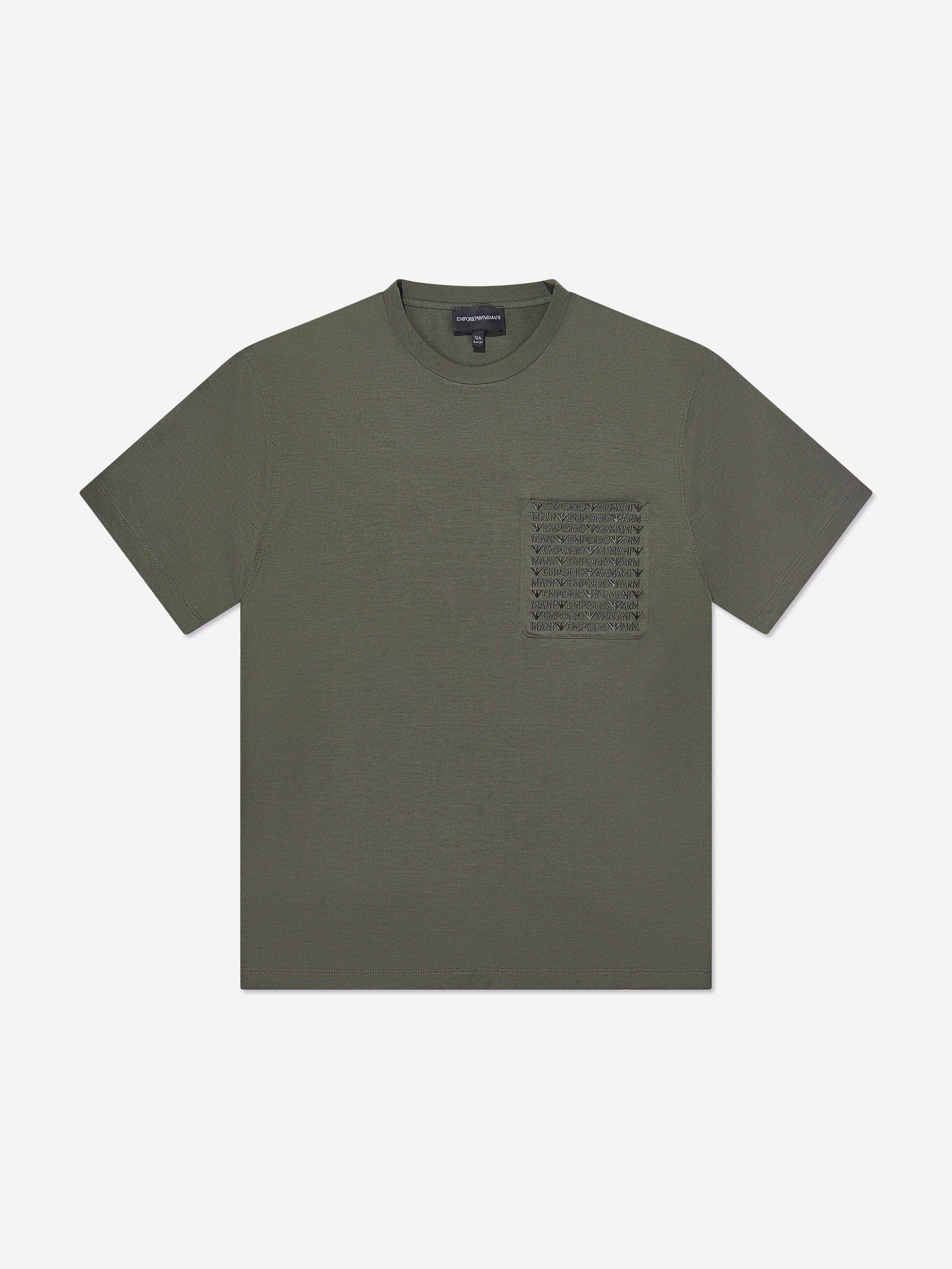 Emporio Armani Boys Logo T-Shirt in Green