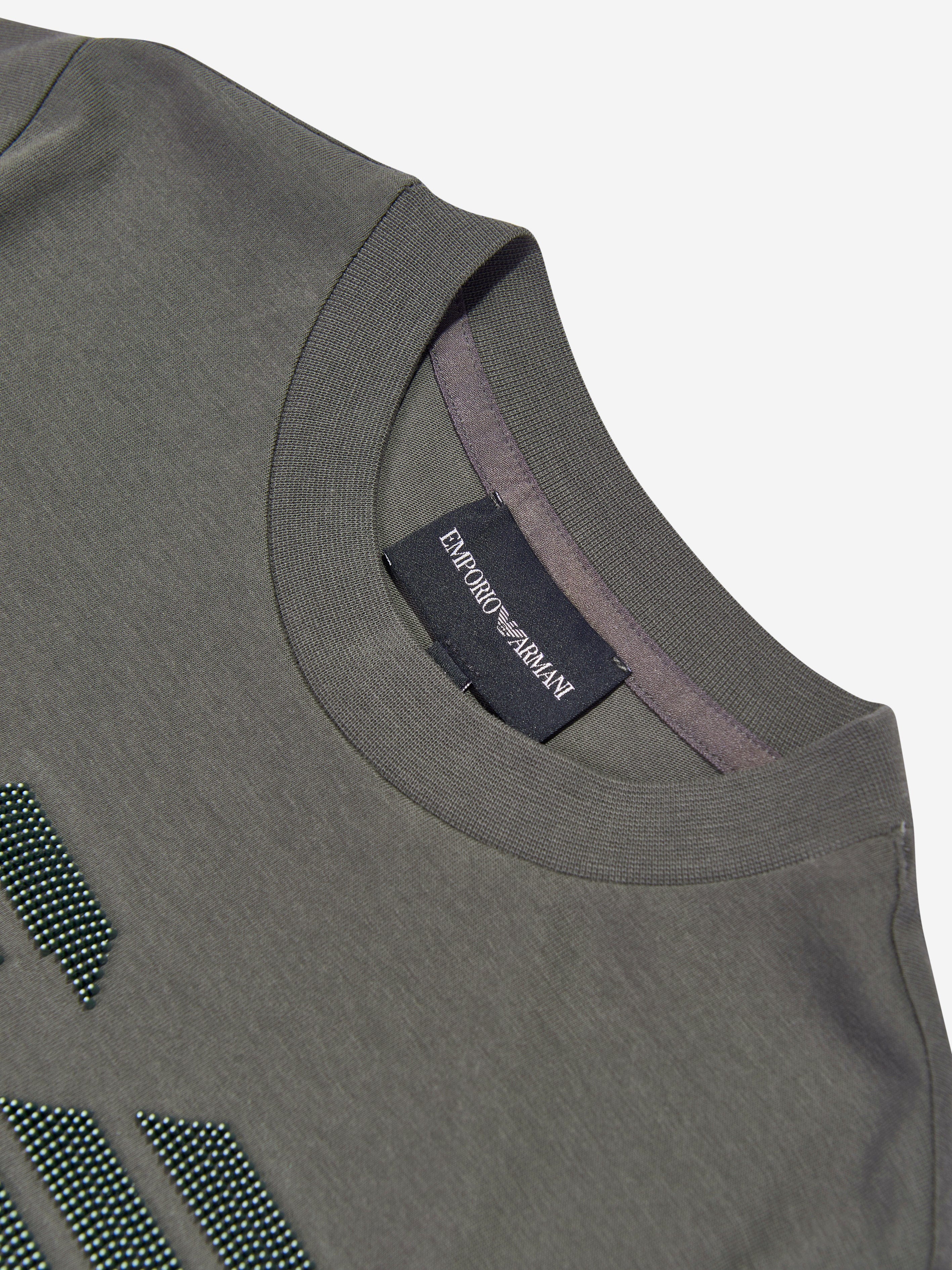 Emporio Armani Boys Logo T-Shirt in Brown
