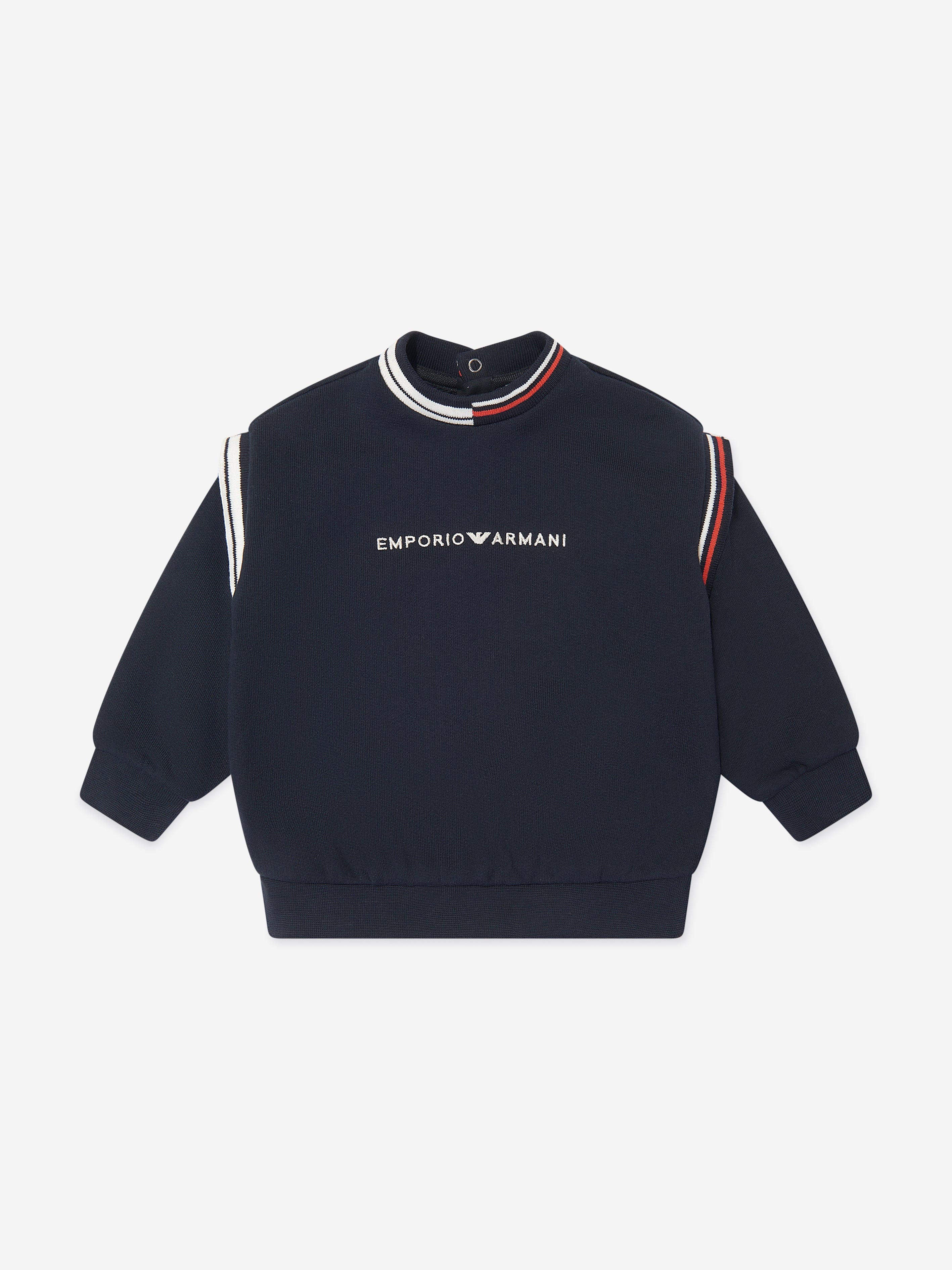 Emporio Armani Baby Boys Logo Sweatshirt in Navy