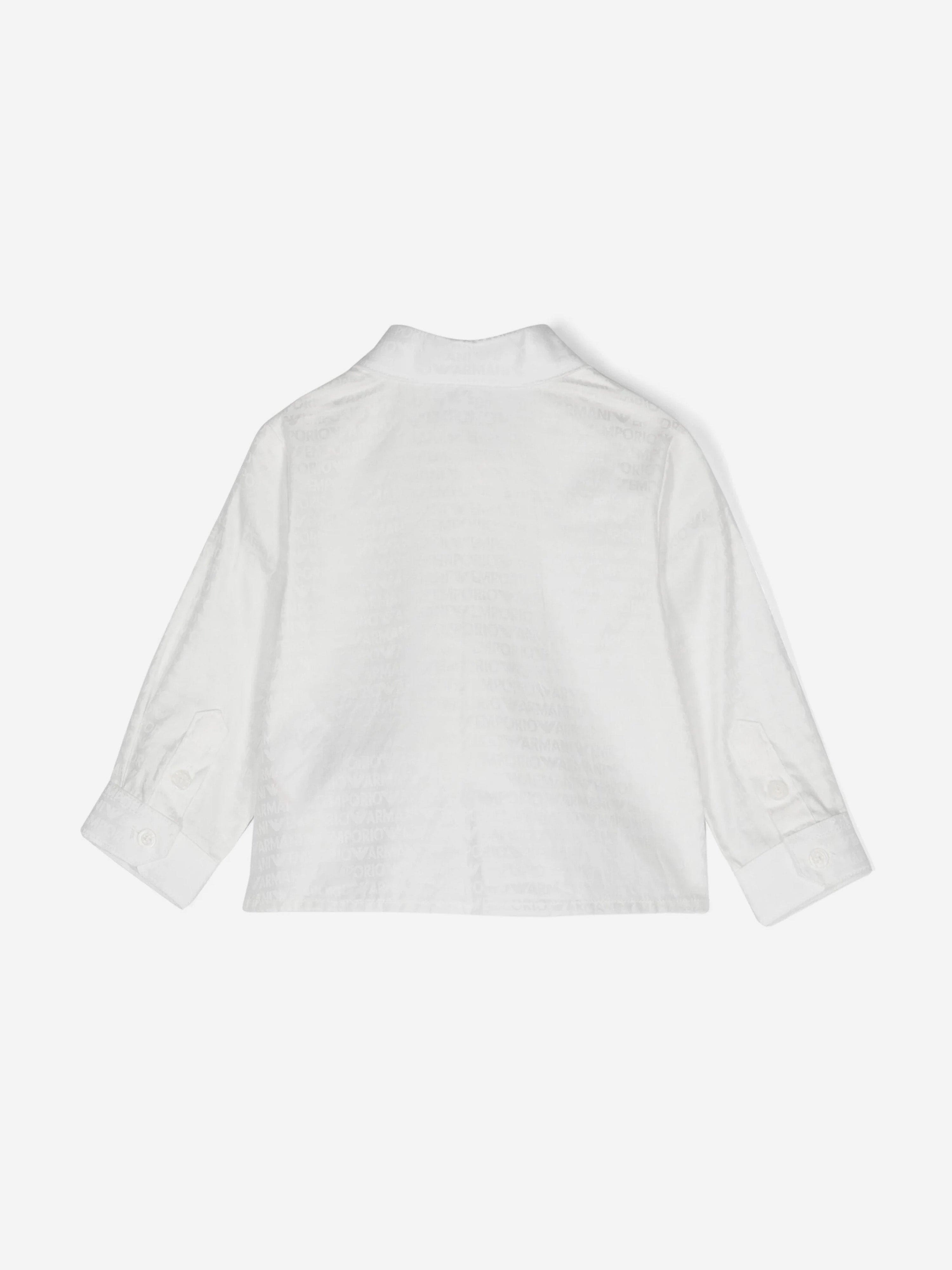 Emporio Armani Baby Boys Logo Shirt in Ivory