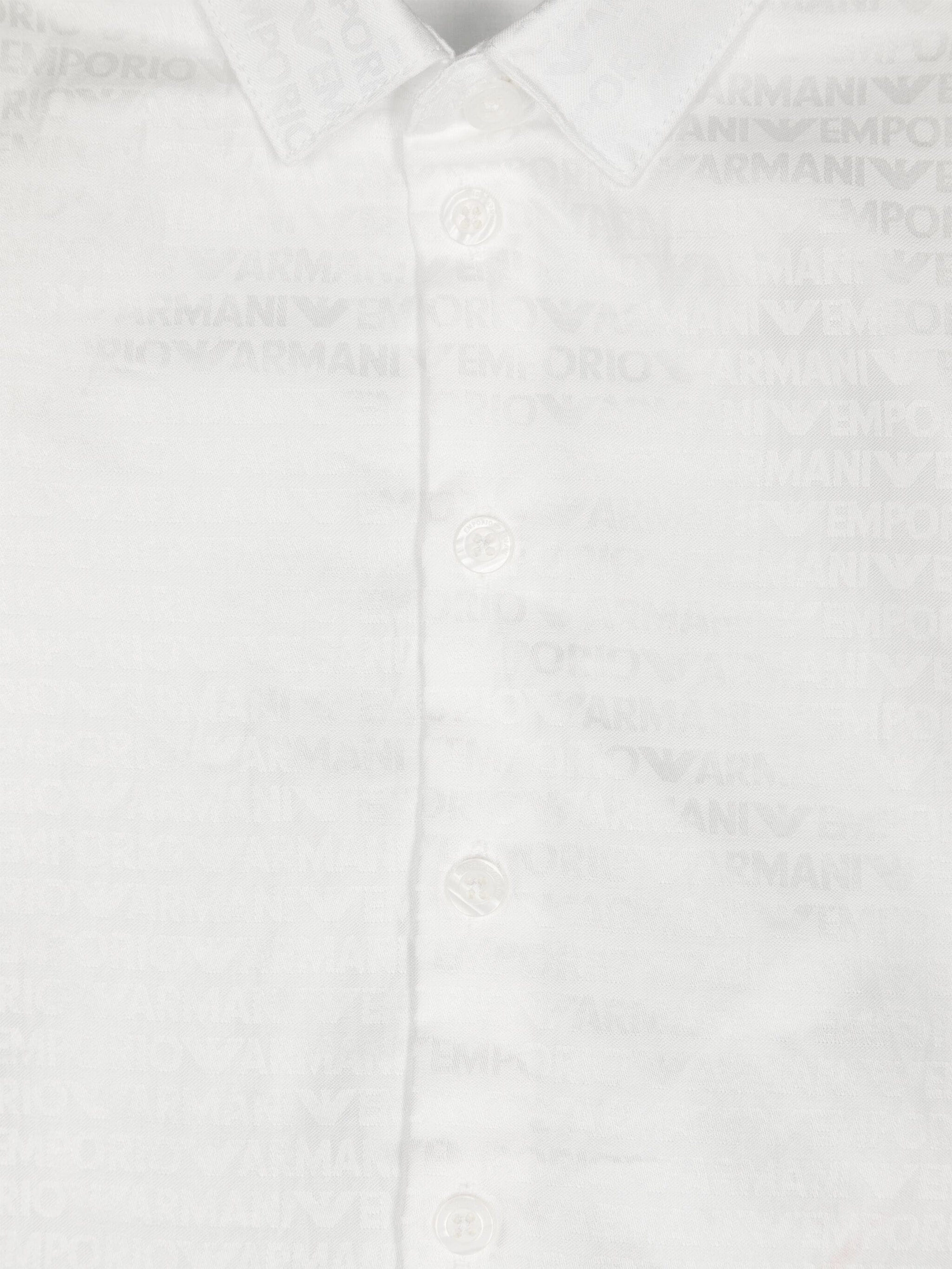 Emporio Armani Baby Boys Logo Shirt in Ivory