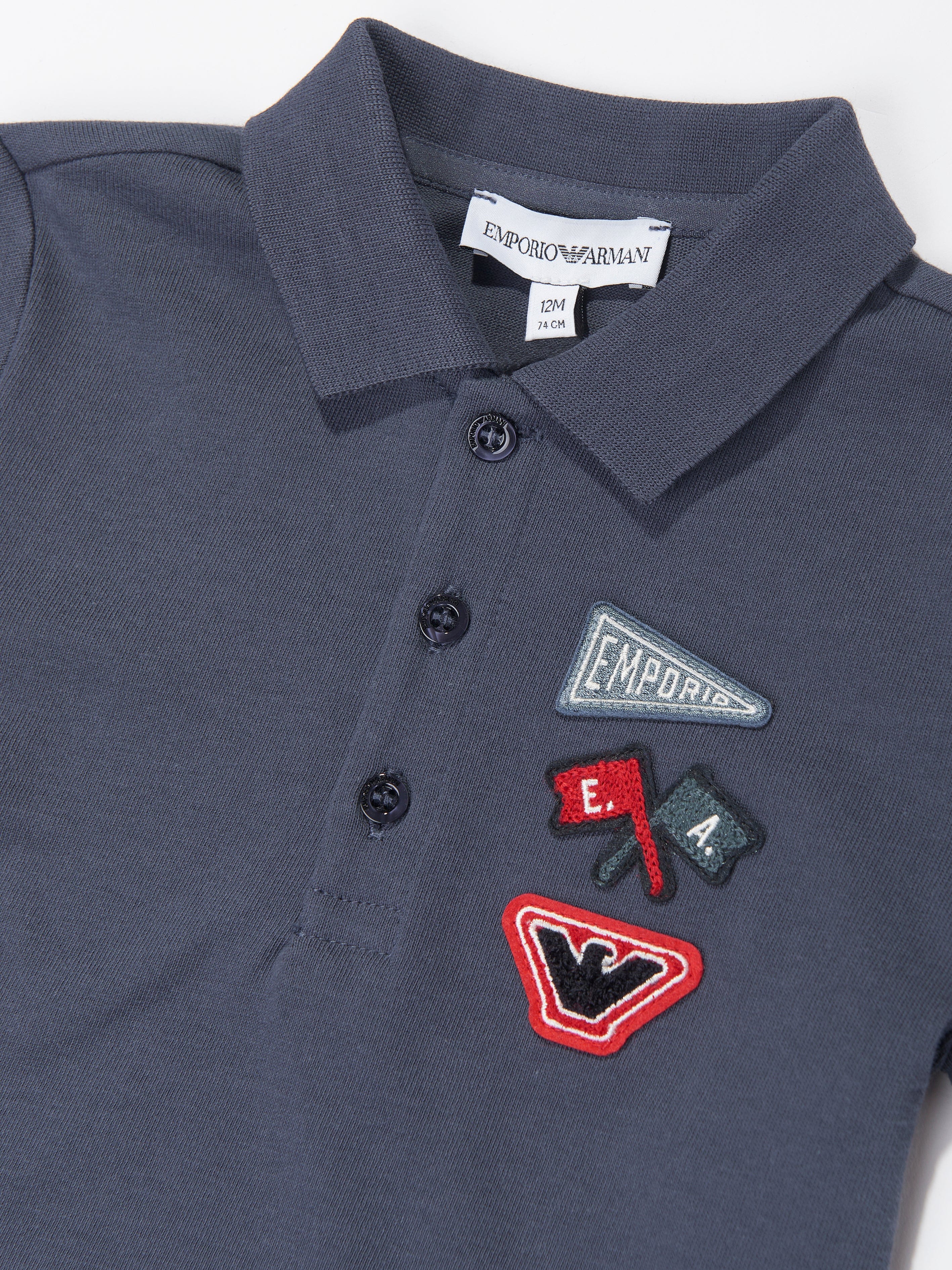 Emporio Armani Baby Boys Logo Polo Shirt in Blue