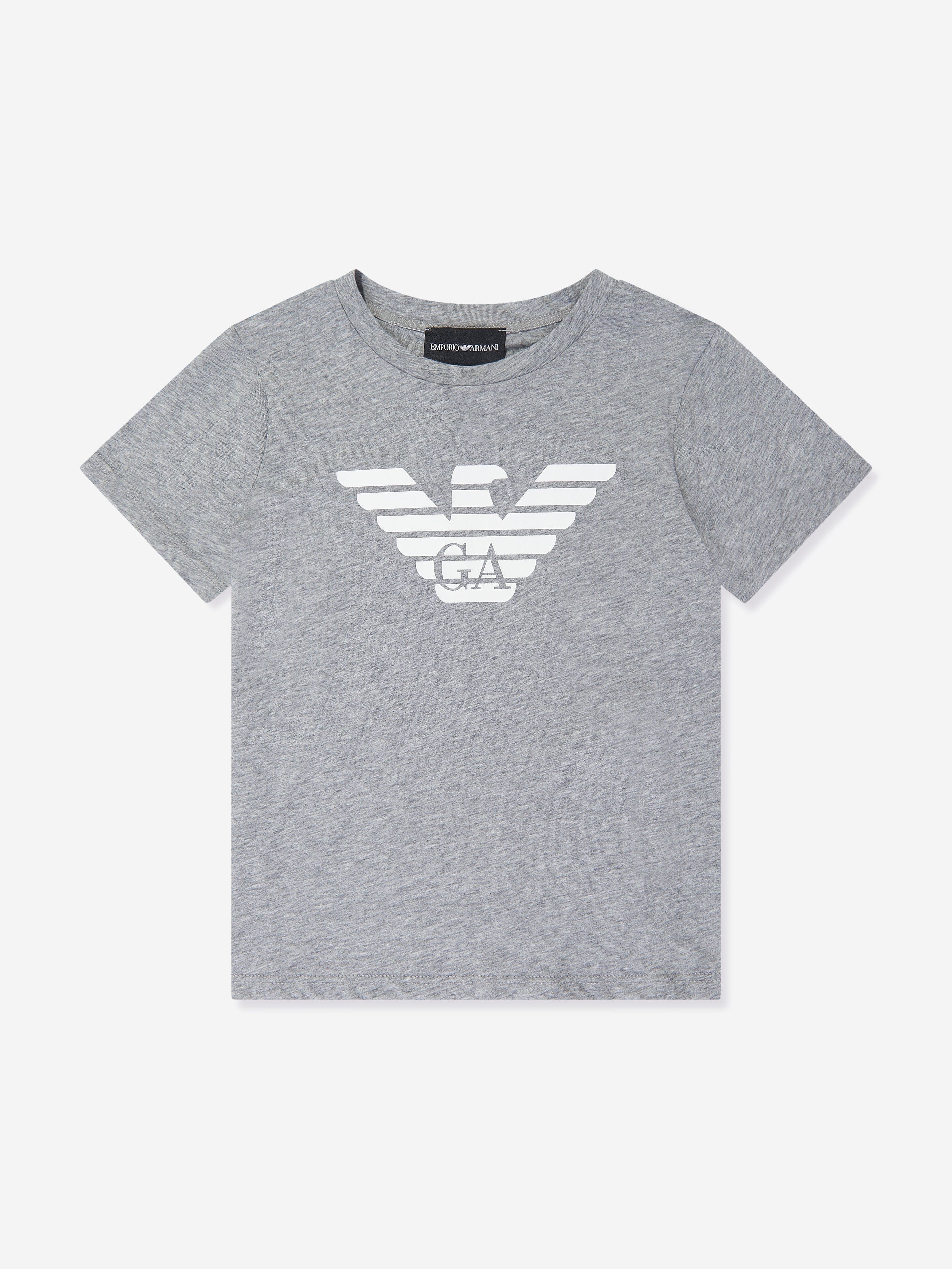 Emporio Armani Boys Logo T-Shirt in Grey