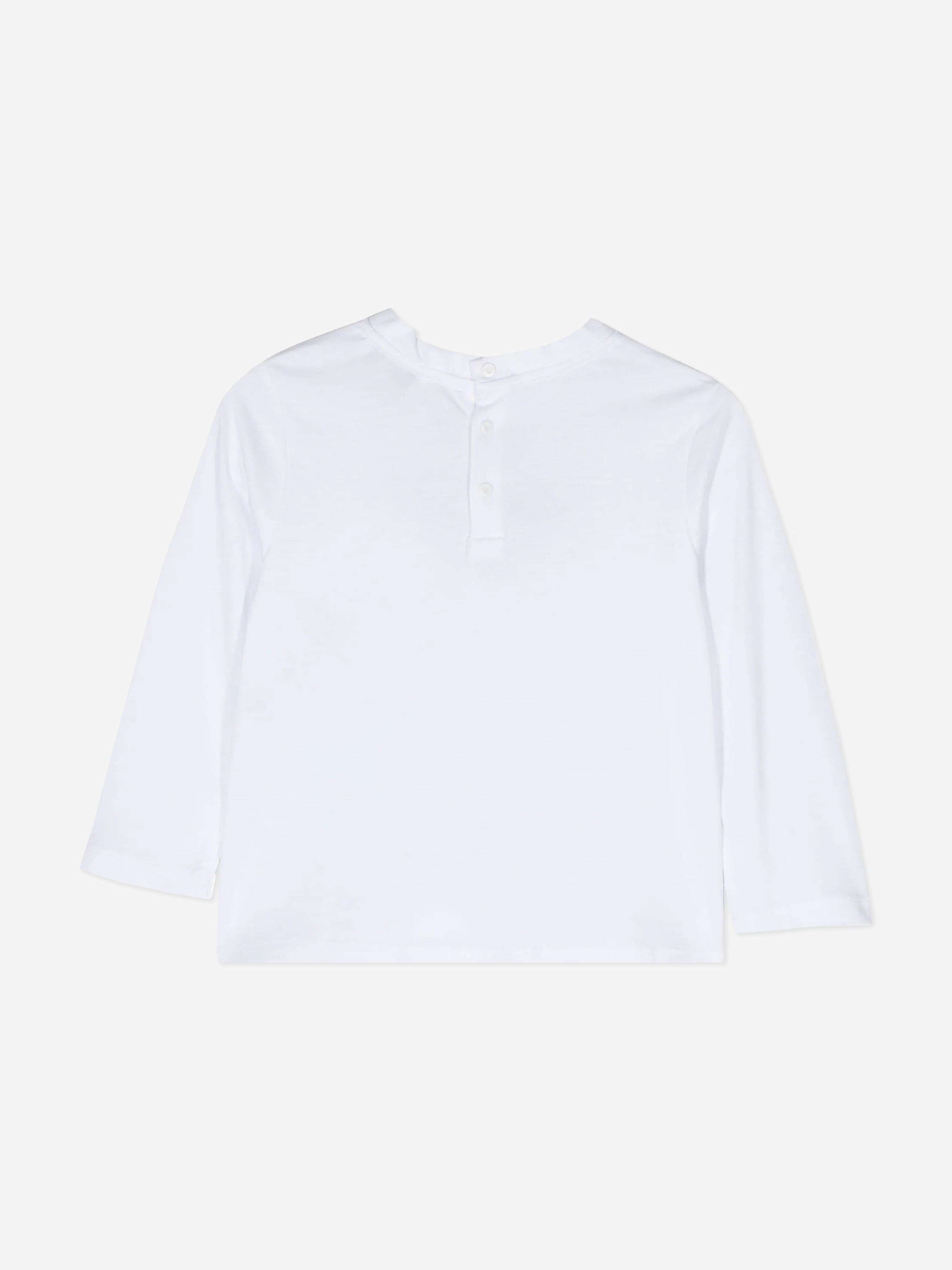 Emporio Armani Baby Boys Long Sleeve T-Shirt in White