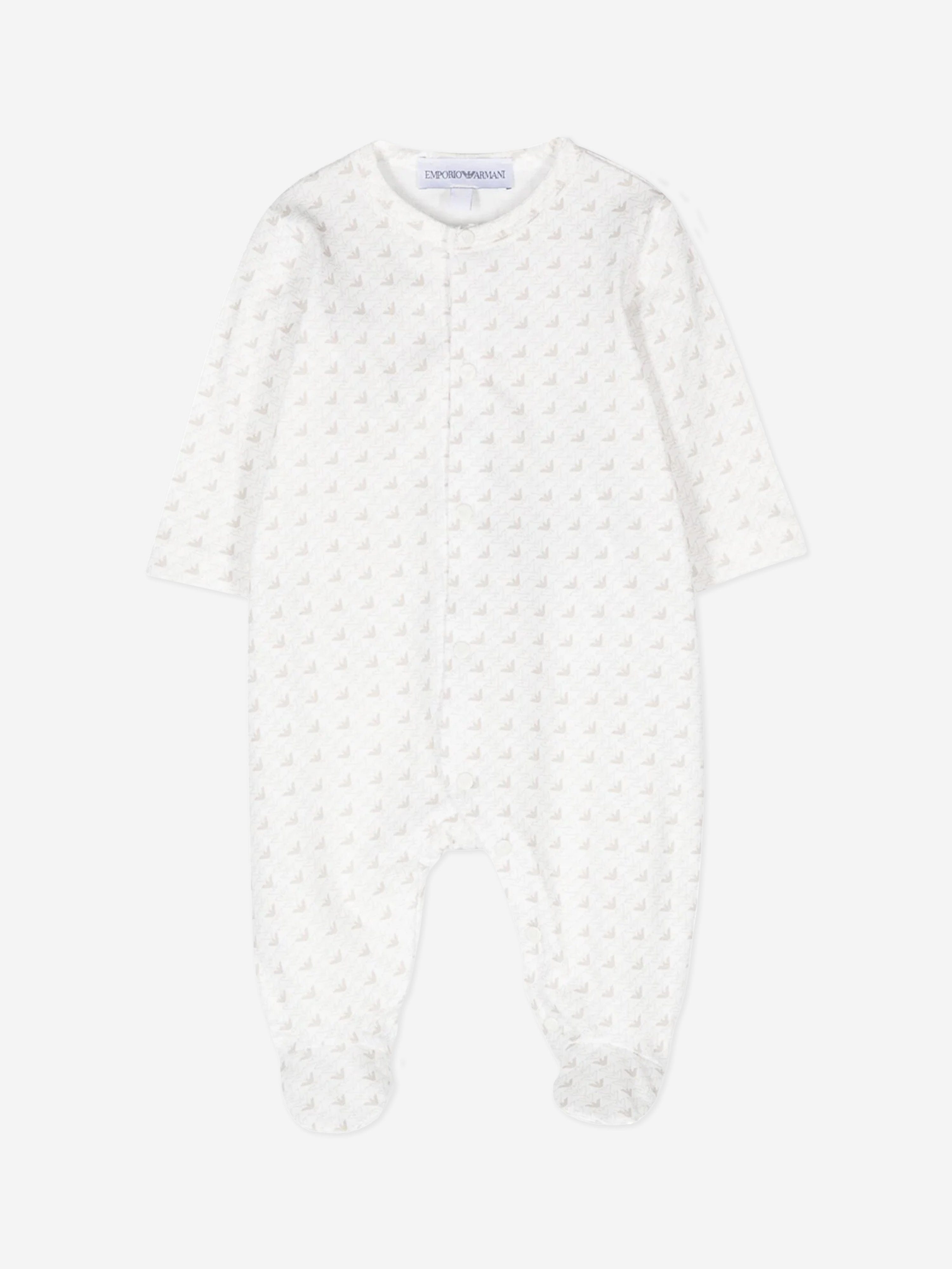 Emporio Armani Baby Logo Babygrow Gift Set in Beige