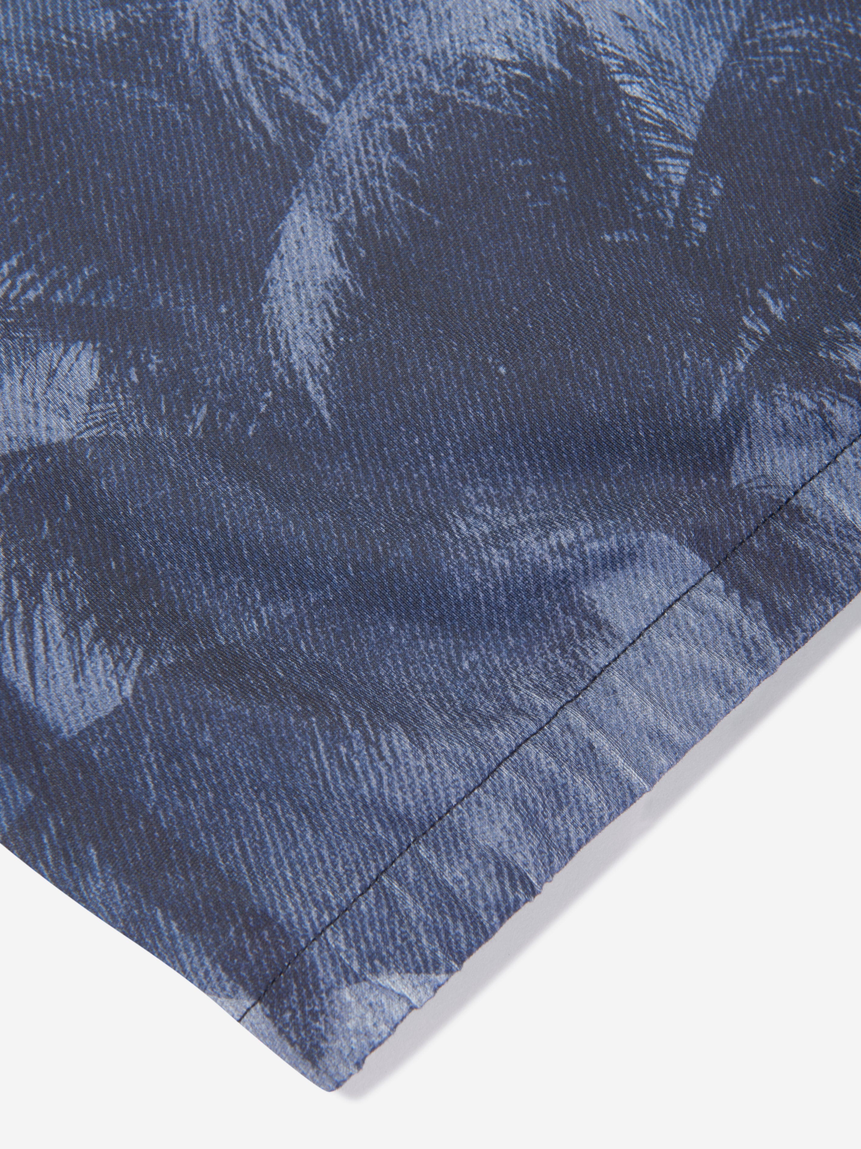 Emporio Armani Boys Palm Leaf T-Shirt in Blue