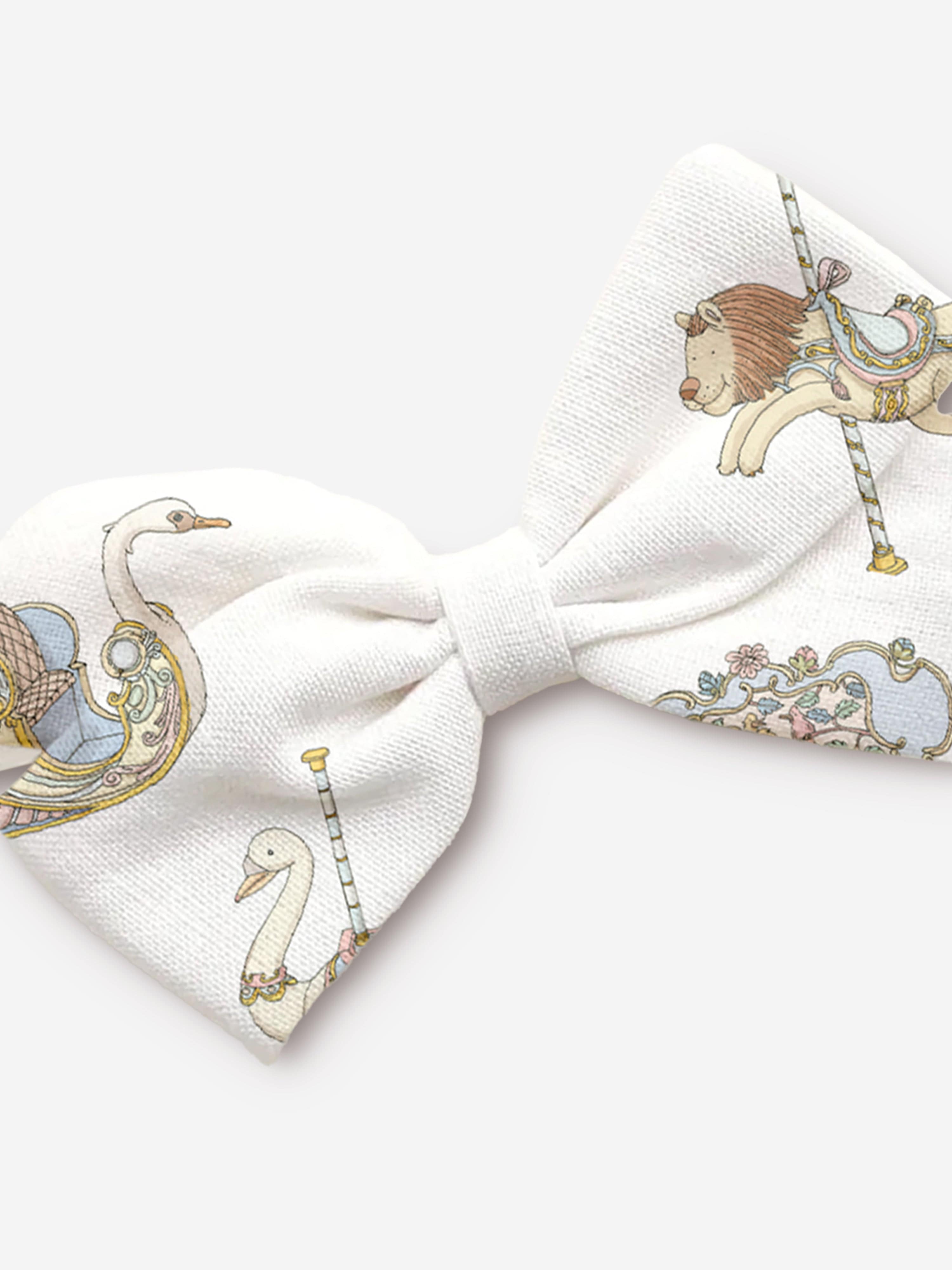 Atelier Choux Baby Girls Carousel Bow Headband in White